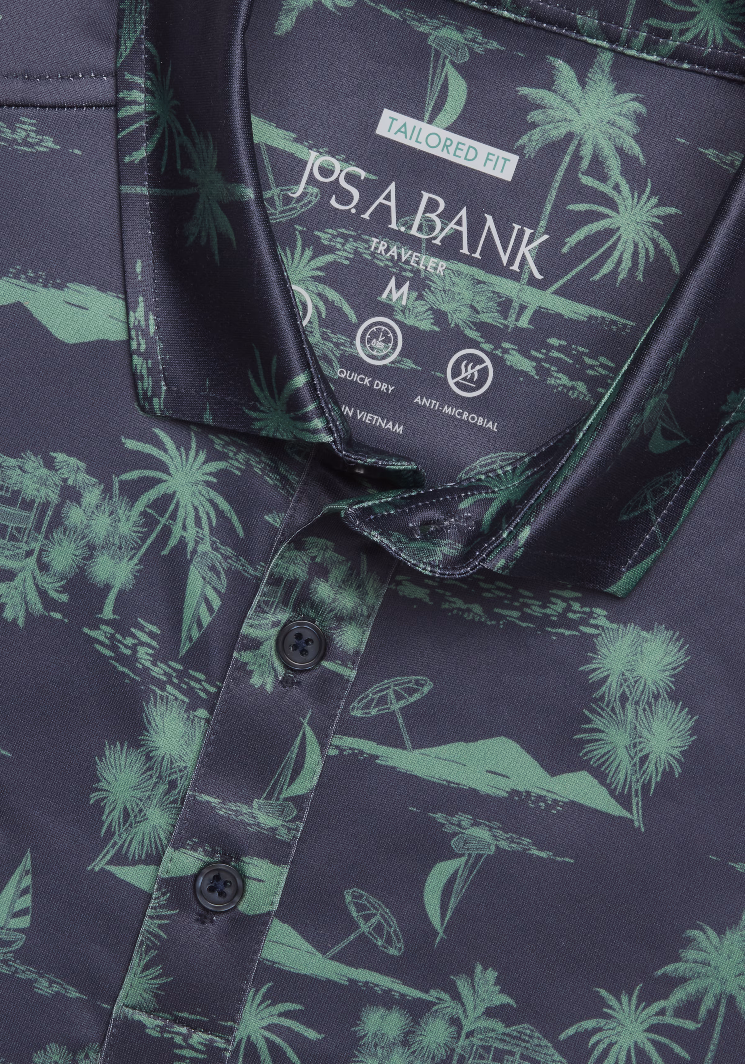 Traveler Performance Tailored Fit Tropical Palm Golf Polo
