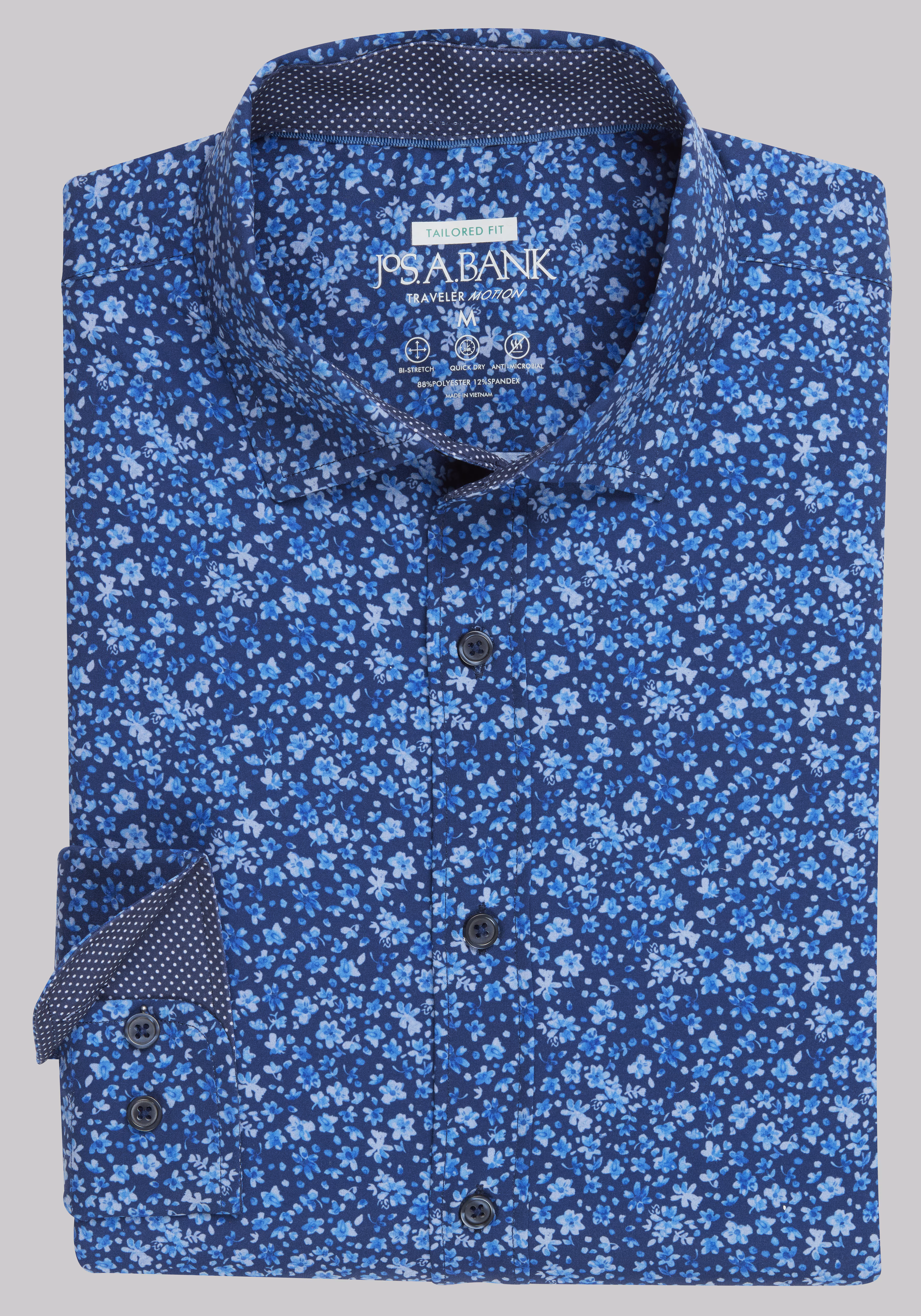 Traveler Collection Tailored Fit Floral 4-Way Stretch Sportshirt - Big & Tall