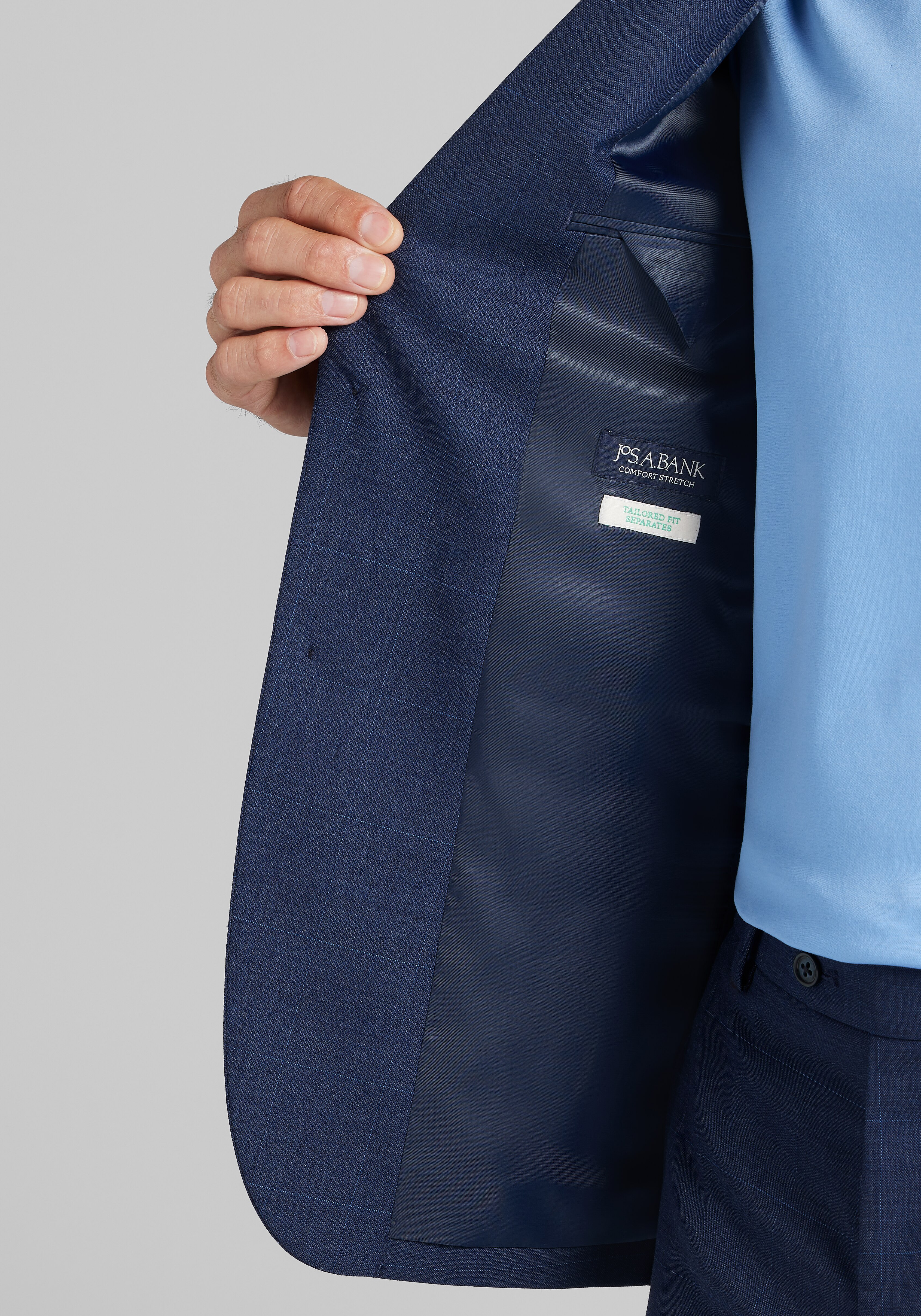 Jos. A. Bank Tailored Fit Wool Blend Plaid Suit Separates Jacket