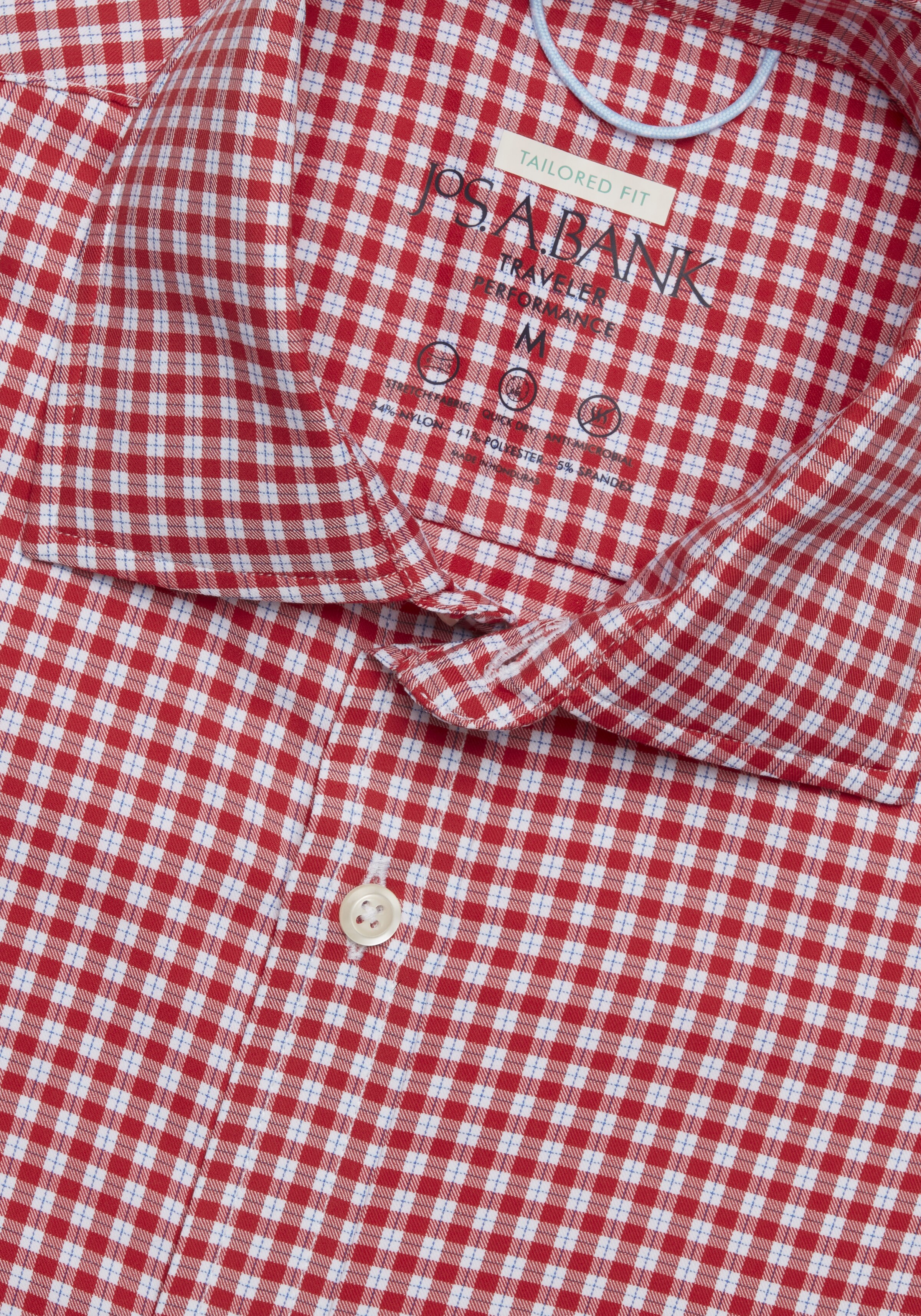 Traveler Performance Tailored Fit Gingham Short-Sleeve Sportshirt