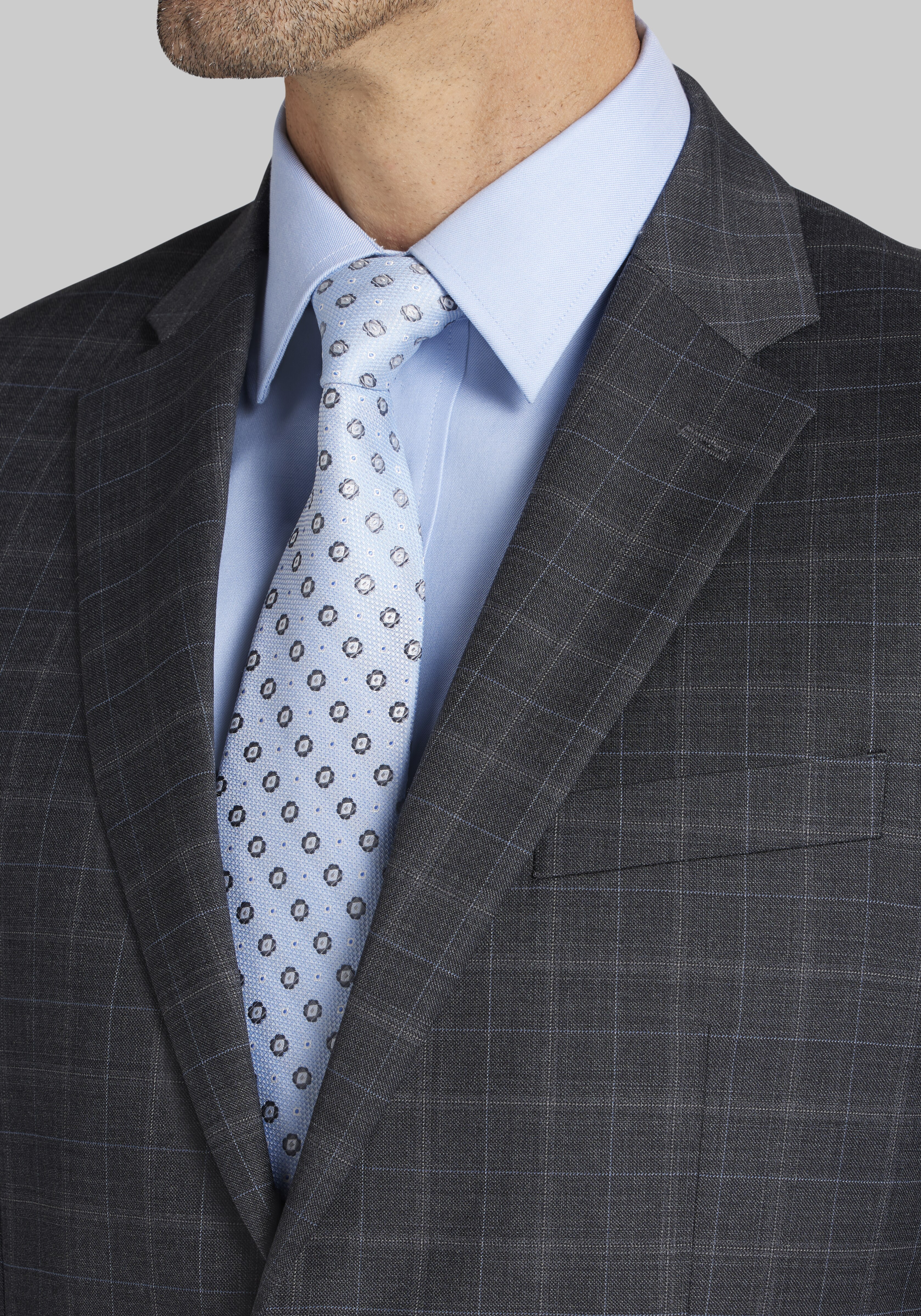 Jos. A. Bank Tailored Fit Windowpane Suit - Big & Tall