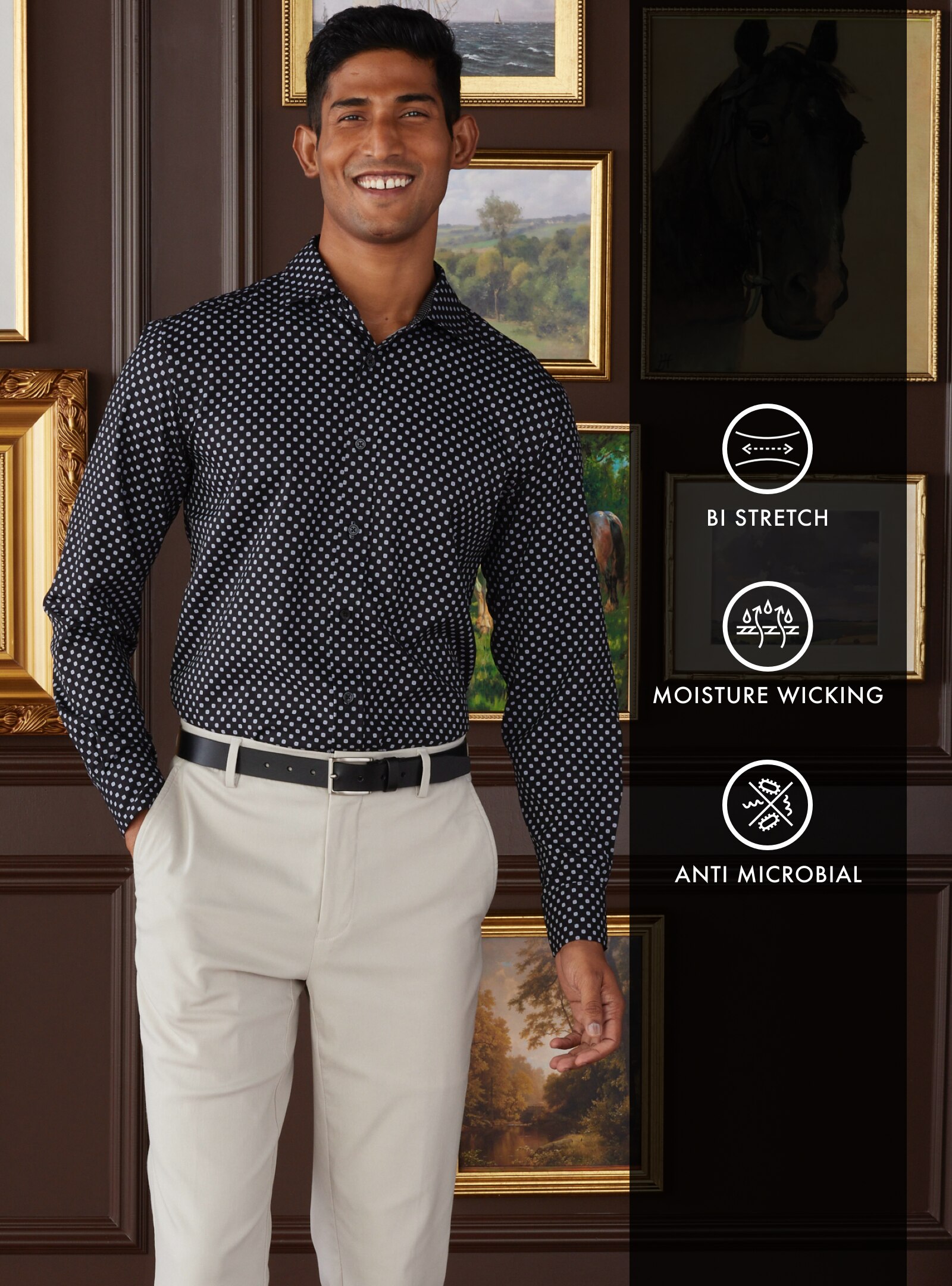 Traveler Performance 4 Way Stretch Long Sleeve Sportshirt - Big & Tall
