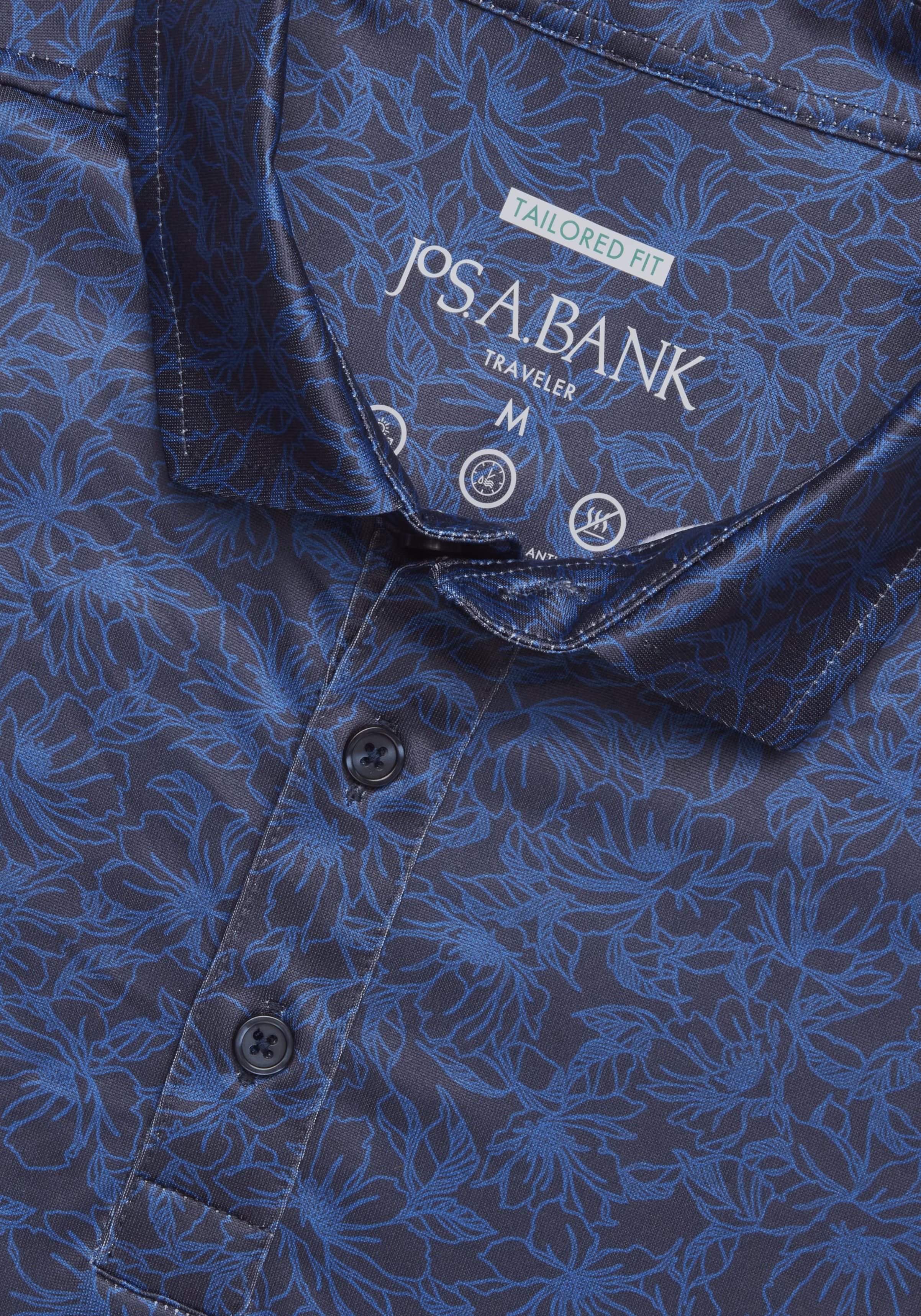 Traveler Performance Tailored Fit Tropical Floral Golf Polo
