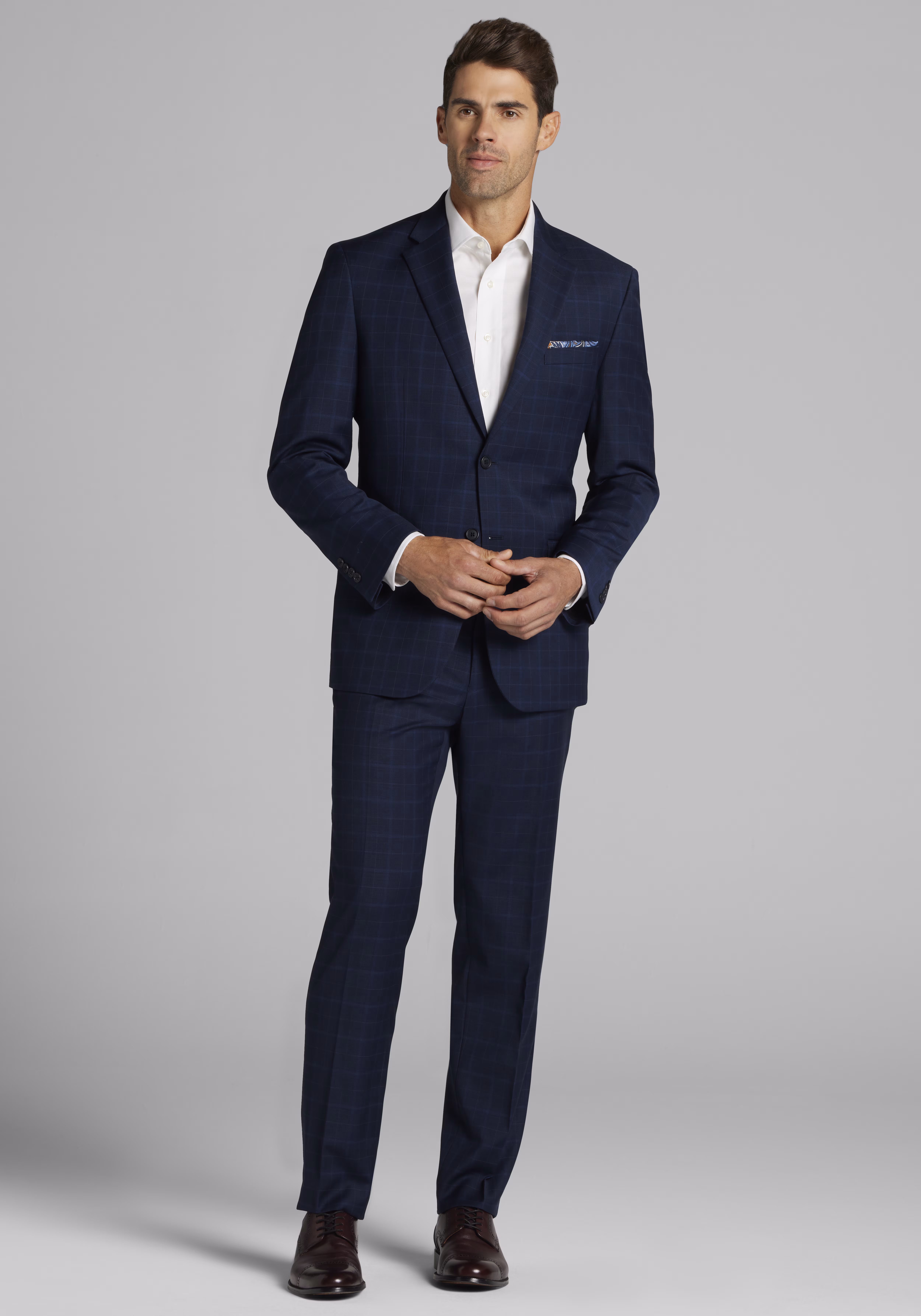 Jos. A. Bank Tailored Fit Windowpane Suit - Big & Tall
