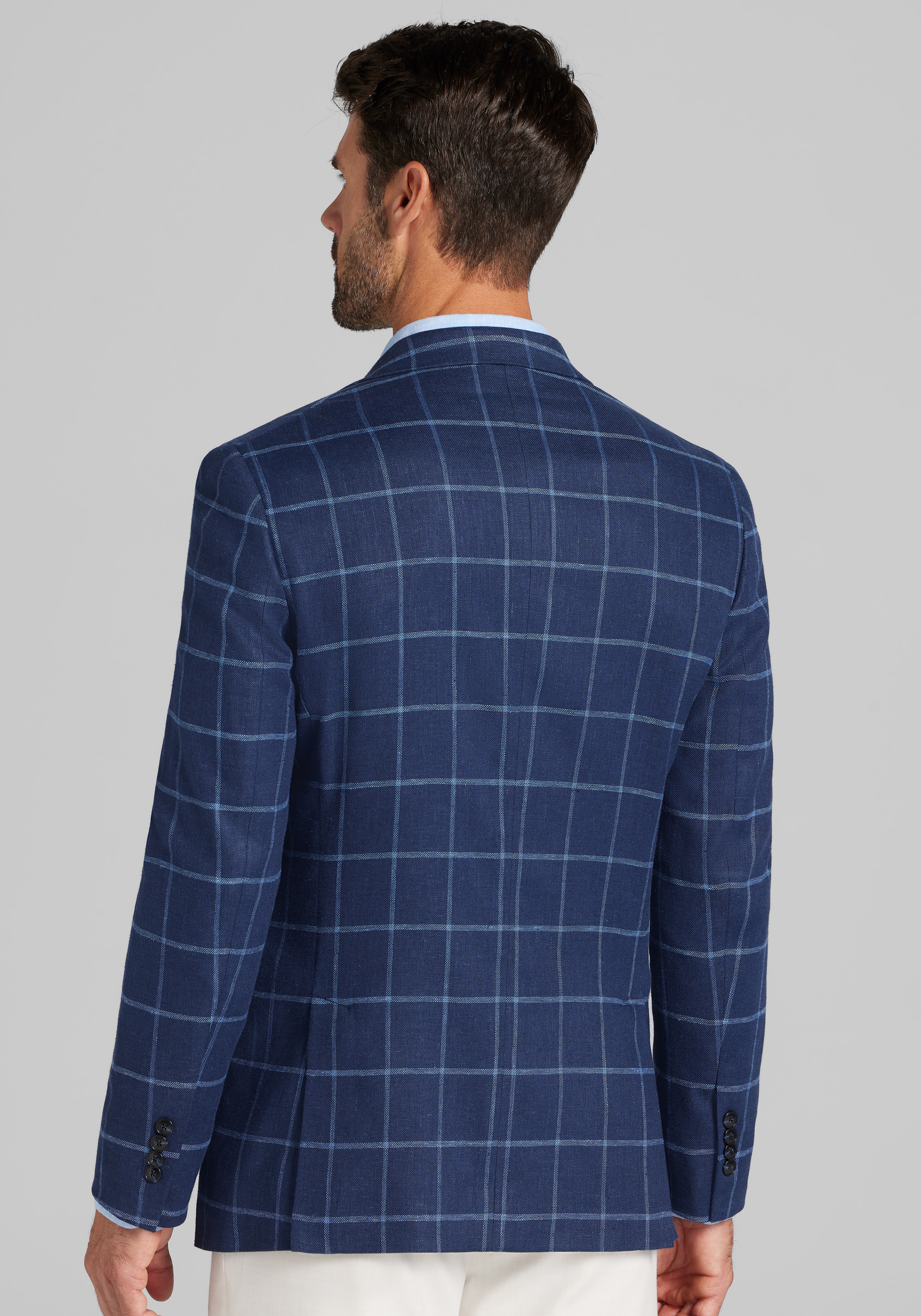 Jos. A. Bank Tailored Fit Windowpane Comfort Stretch Sportcoat