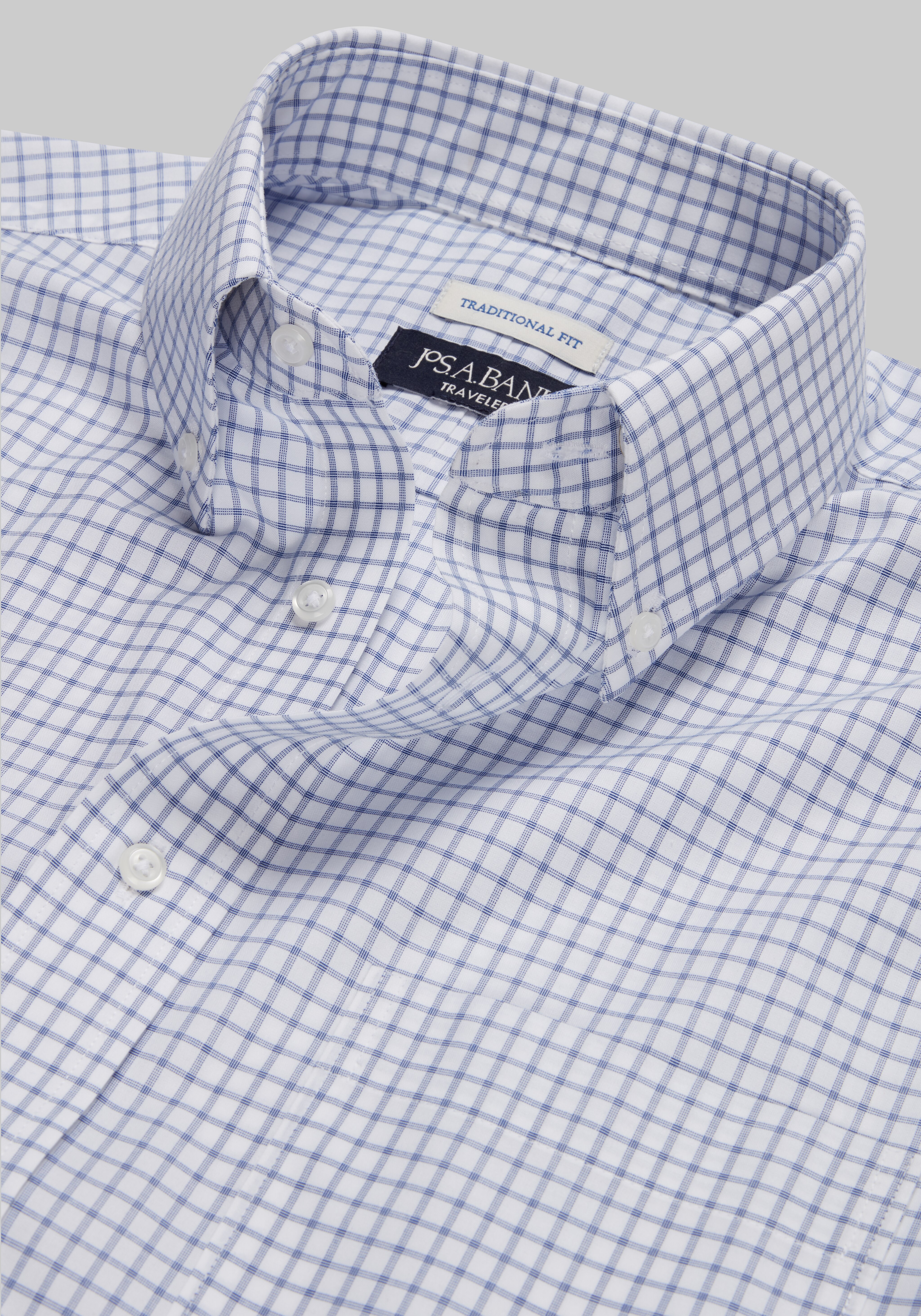 Traveler Collection Traditional Fit Check Dress Shirt - Big & Tall