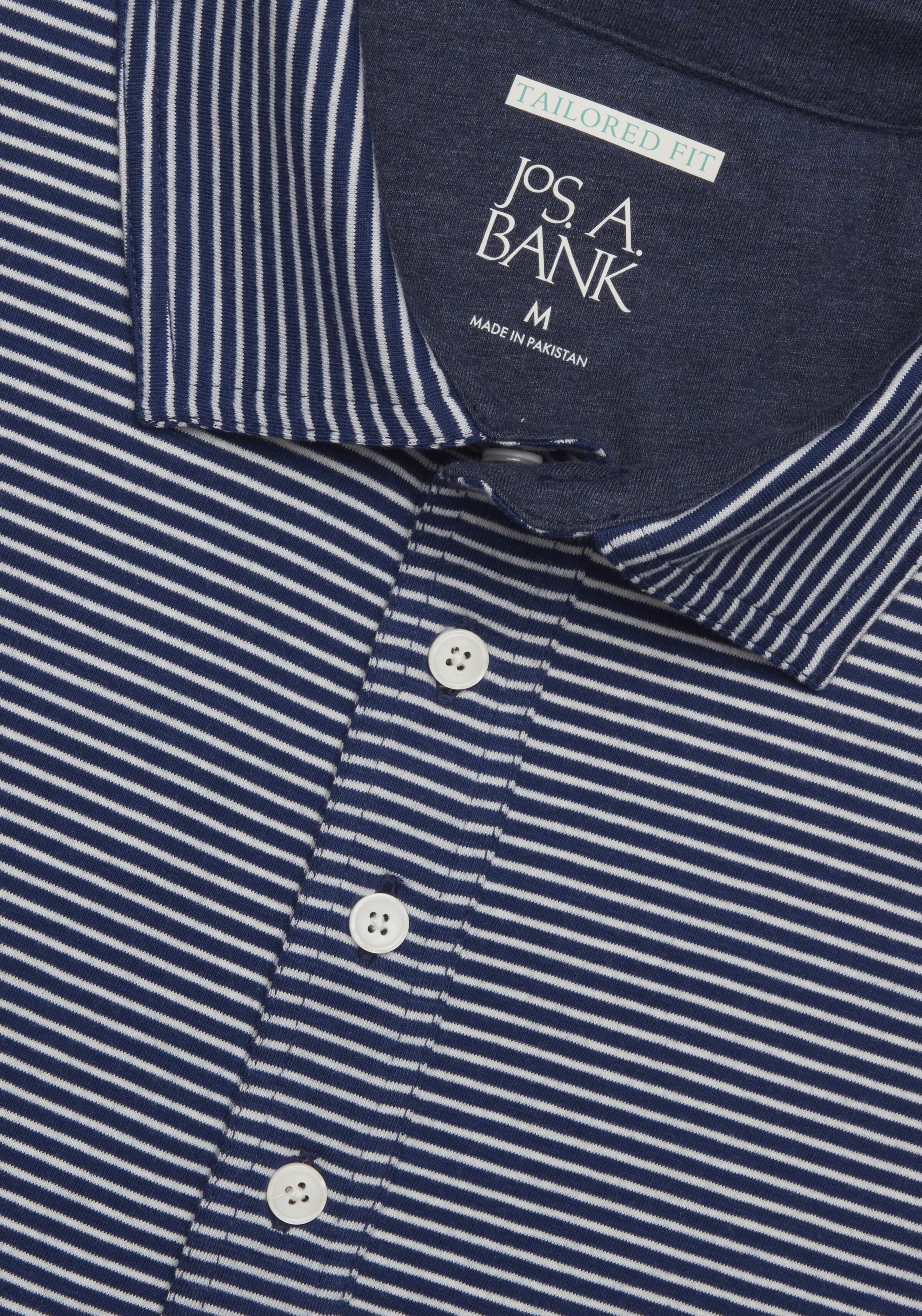 Jos. A. Bank Tailored Fit Comfort Stretch Stripe Polo