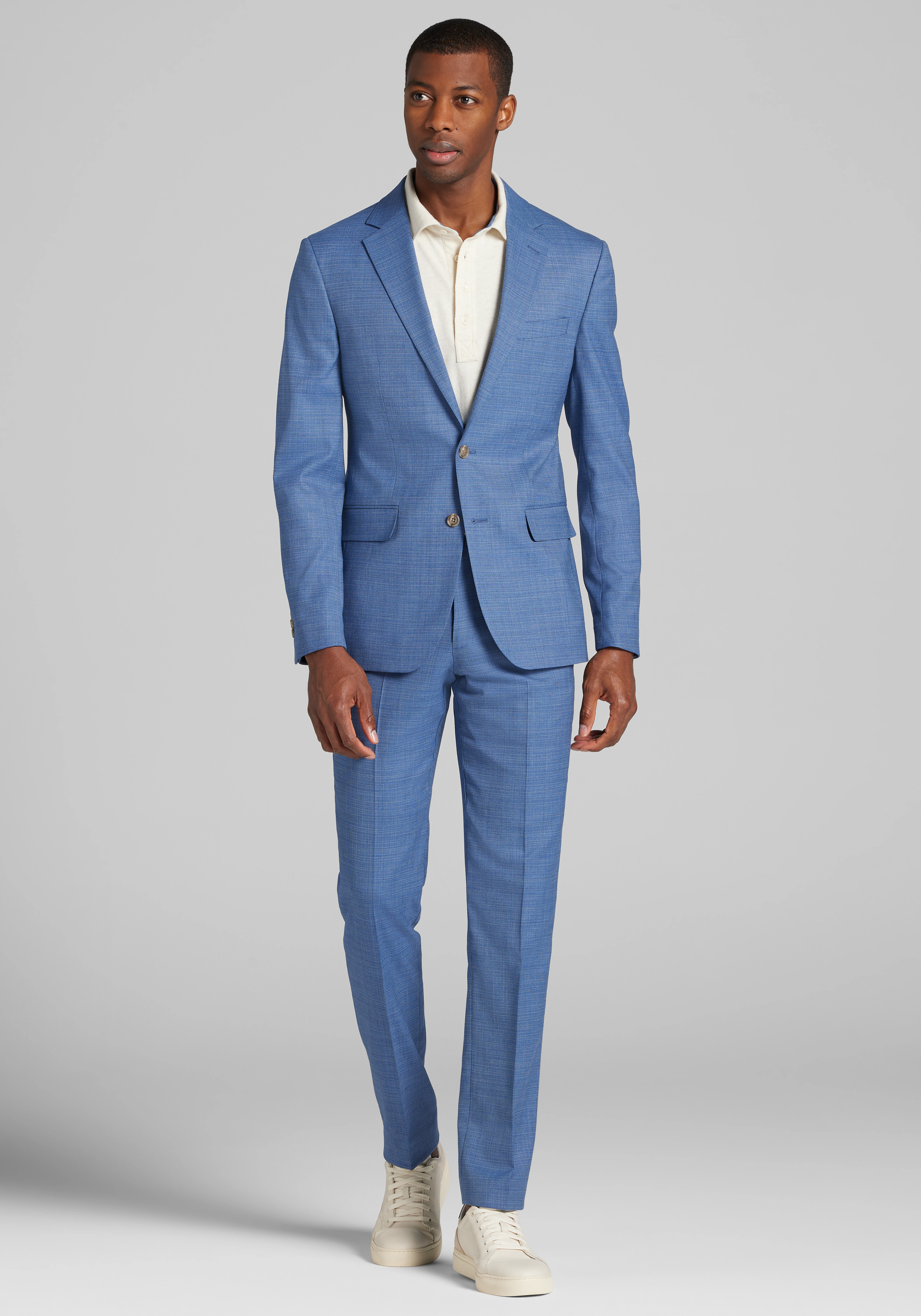 Jos. A. Bank Slim Fit Wool Blend Crosshatch Suit