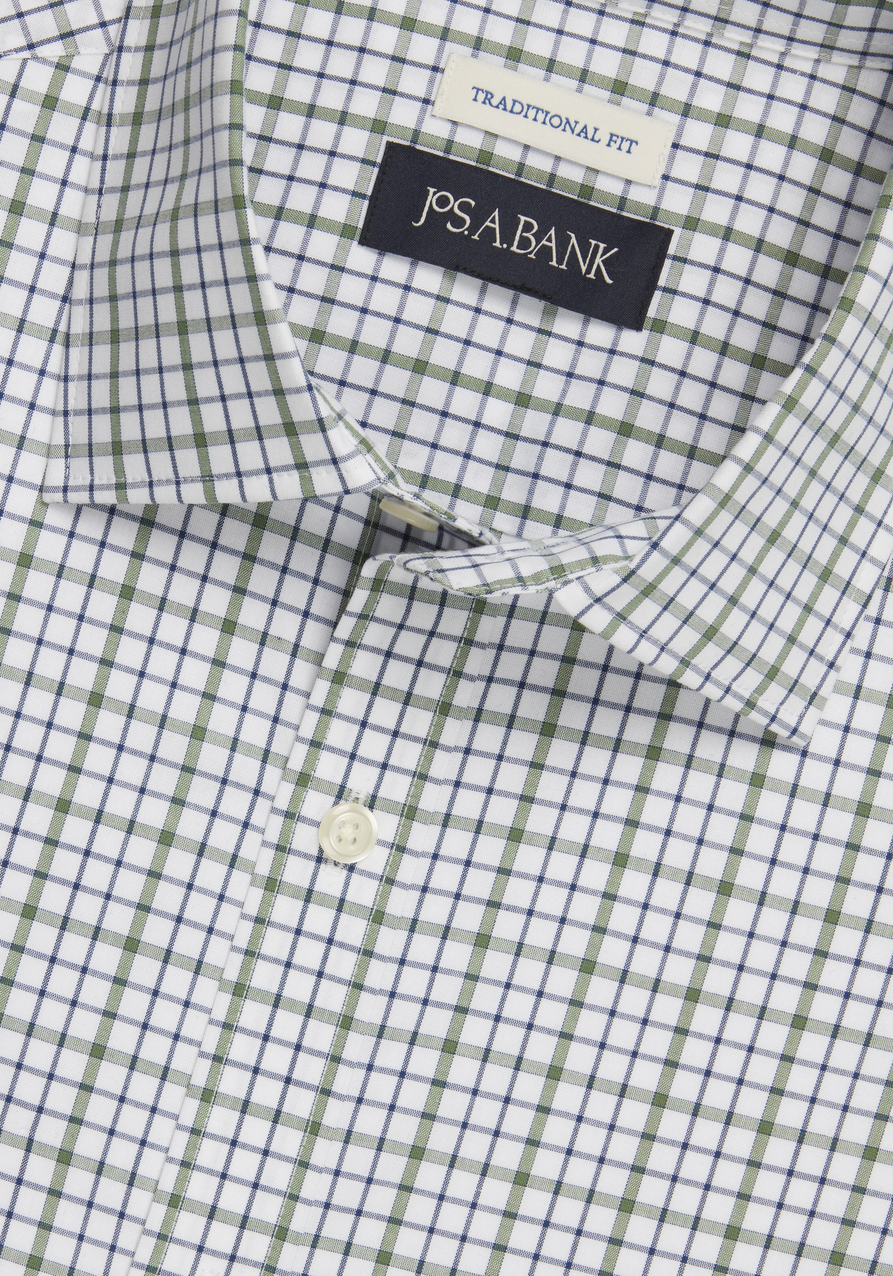 Jos. A. Bank Traditional Fit Comfort Stretch Check Short Sleeve Sportshirt