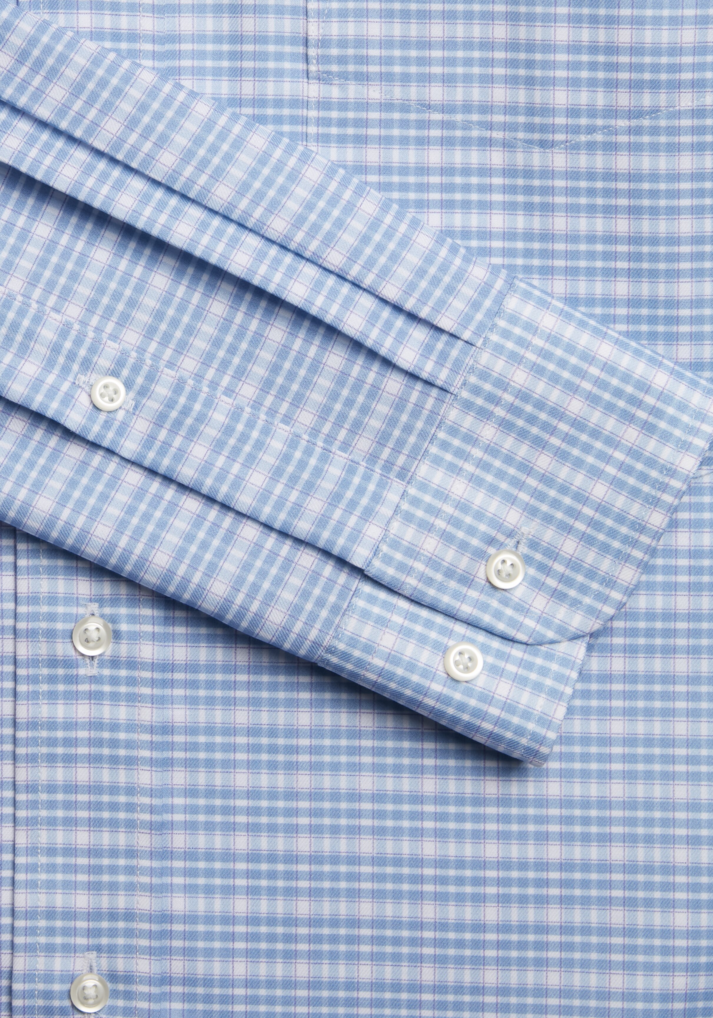 Jos. A. Bank Tailored Fit Spread Collar Large Plaid Print Dress Shirt