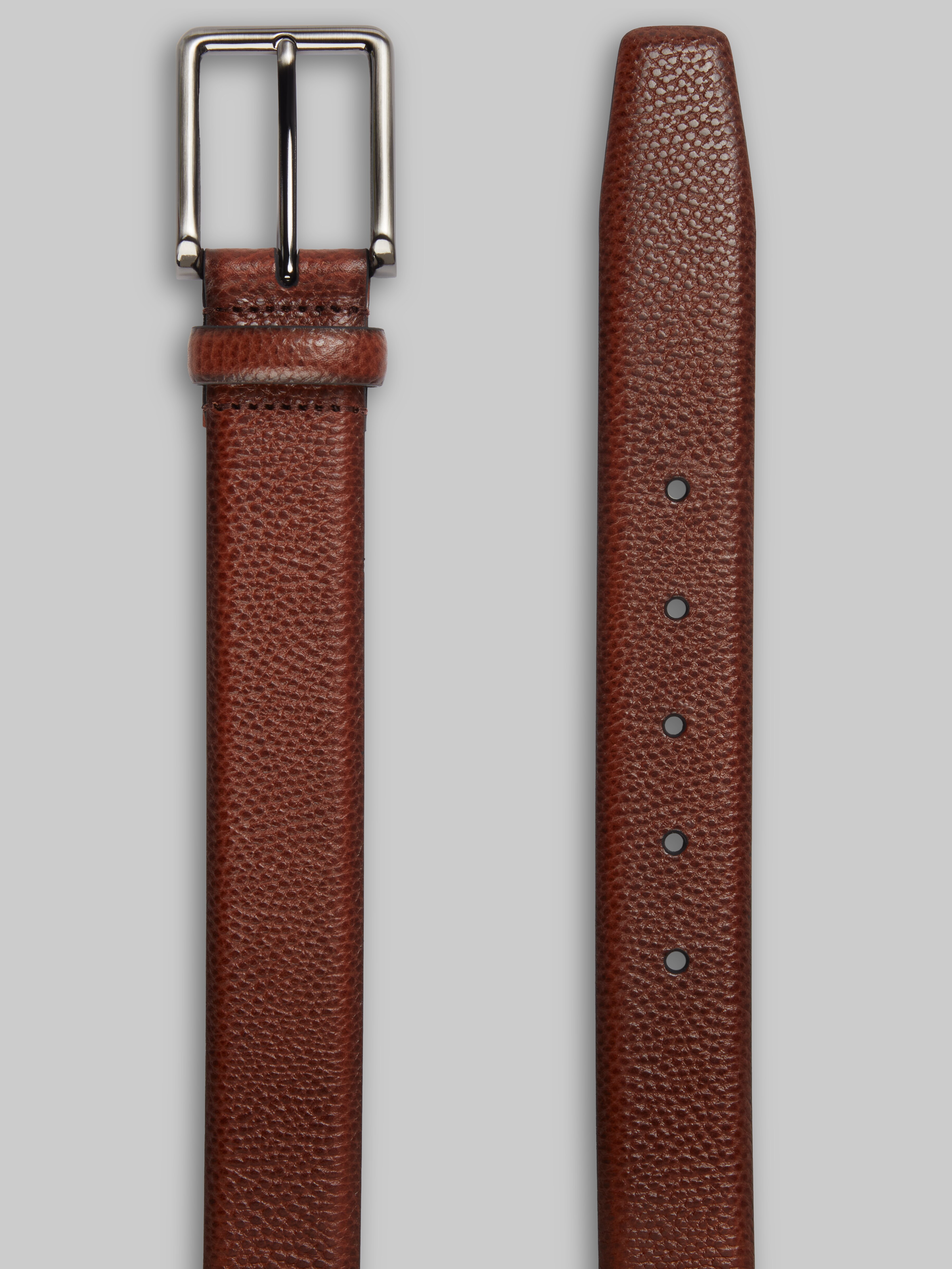 Jos. A. Bank Feather Edge Pebbled Leather Belt - Long