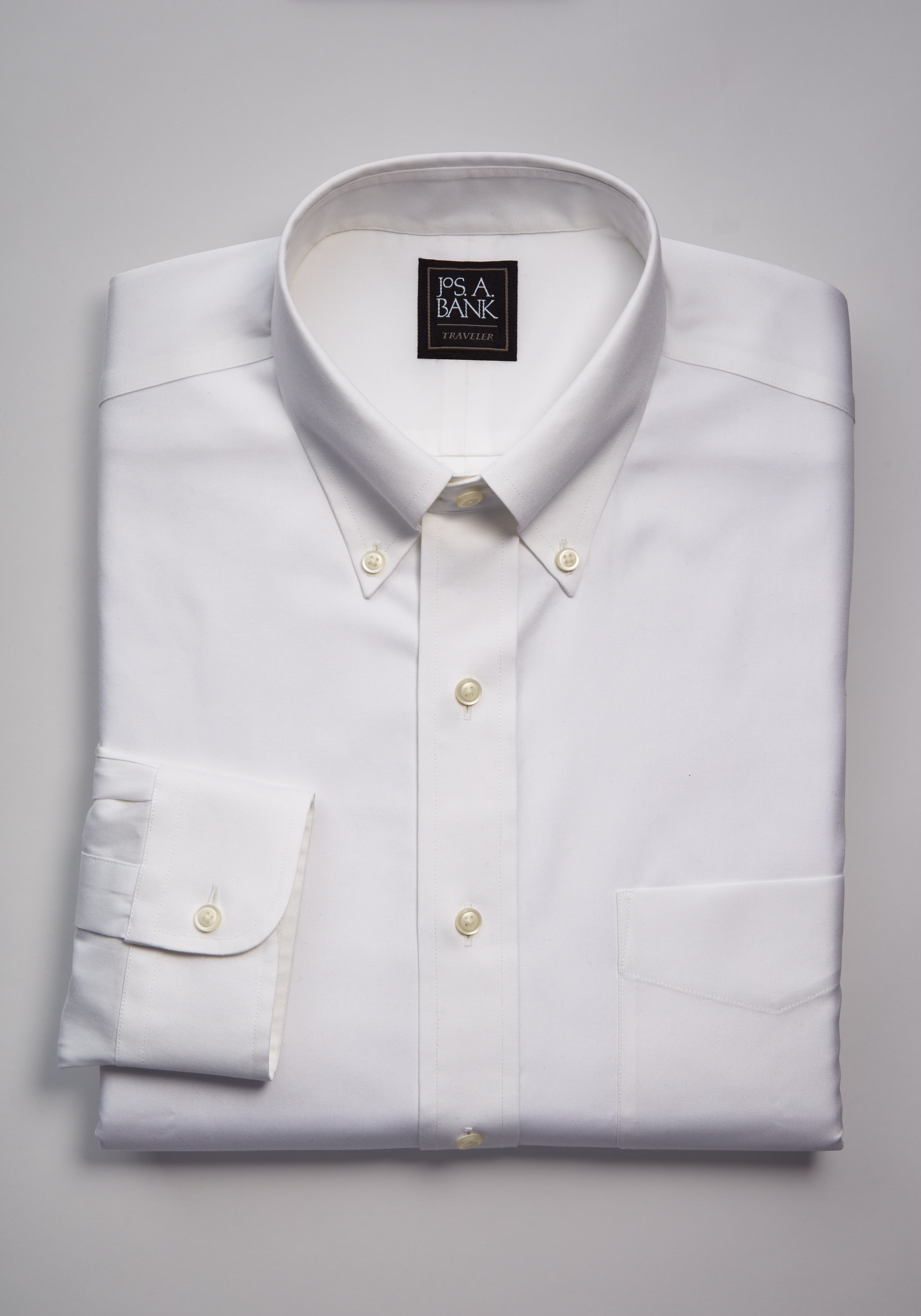 Traveler Collection Tailored Fit Button-Down Collar Solid Dress Shirt