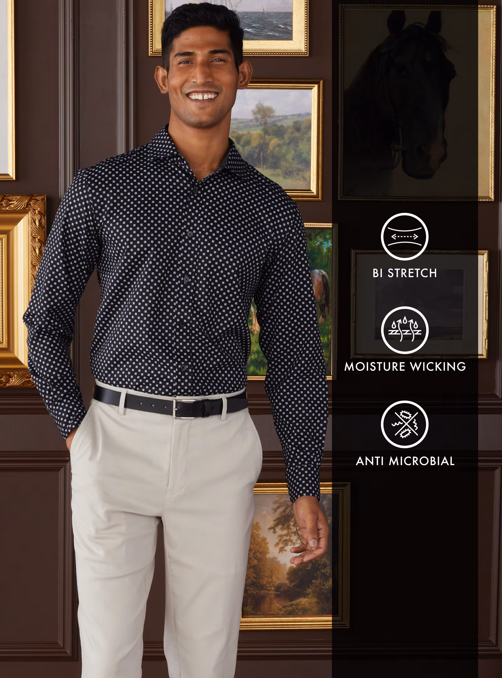 Traveler Performance Tailored Fit 4 Way Stretch Long Sleeve Sportshirt