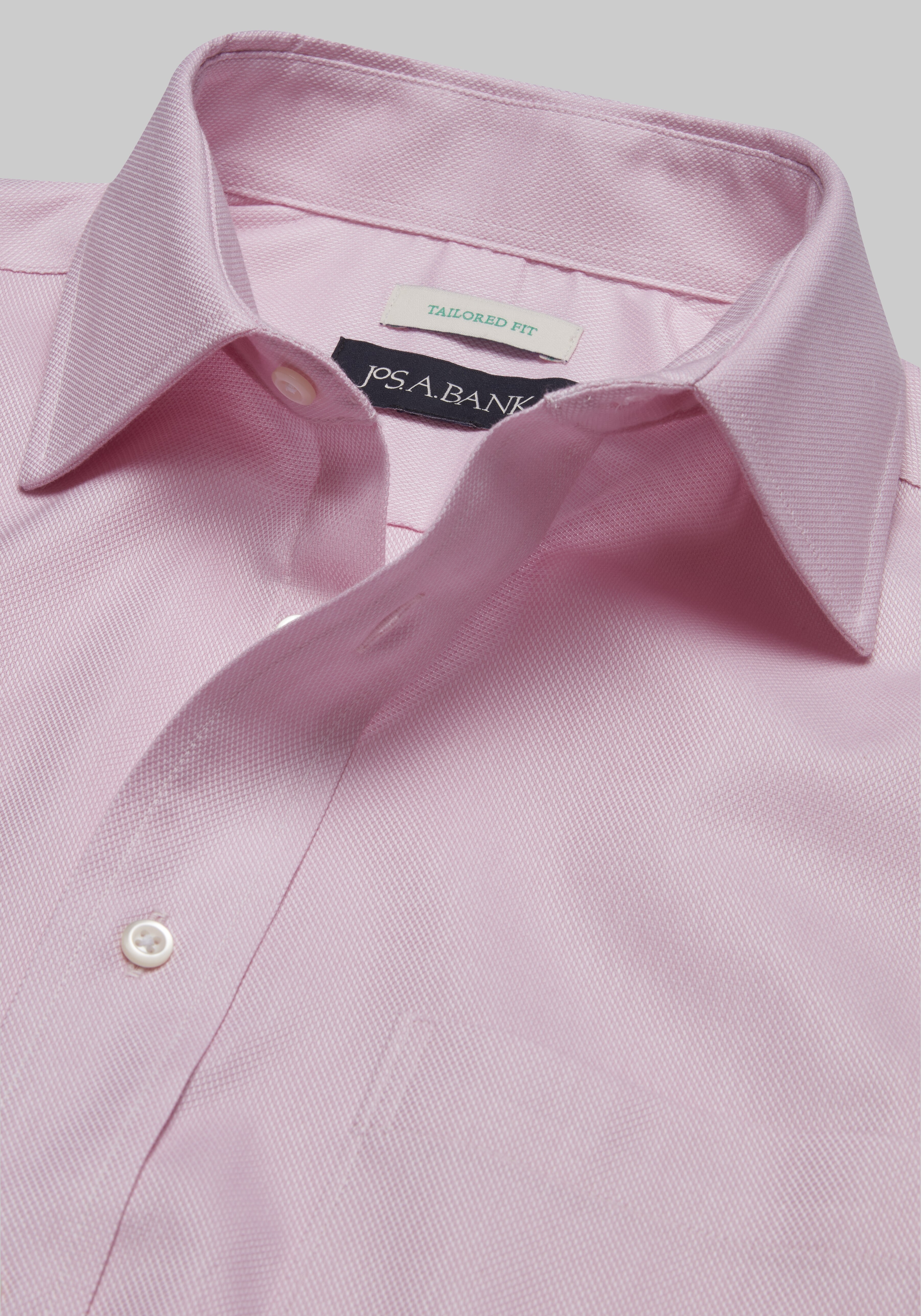 Jos. A. Bank Tailored Fit Spread Collar Textured Solid Dress Shirt