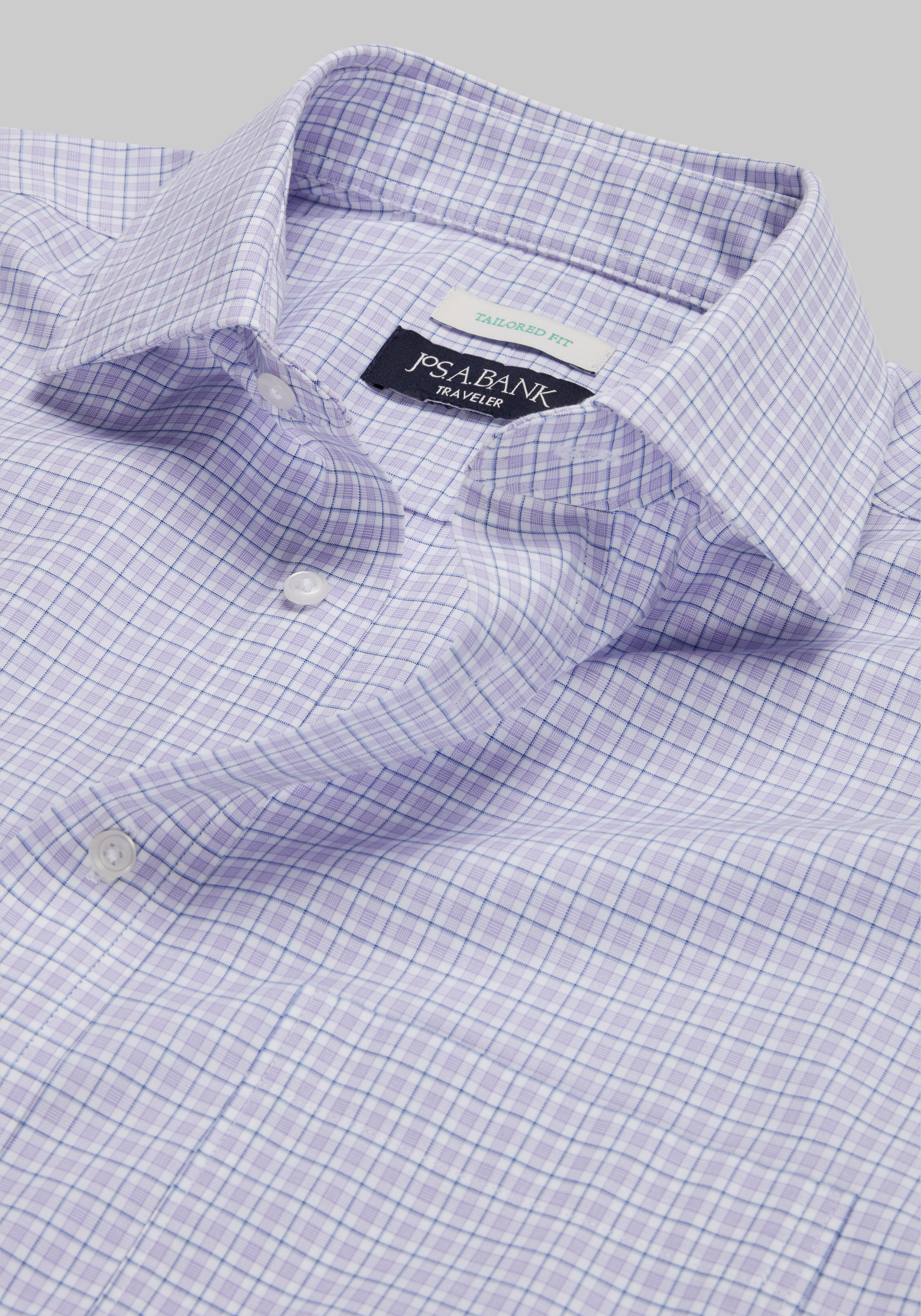 Traveler Collection Tailored Fit Plaid Dress Shirt - Big & Tall