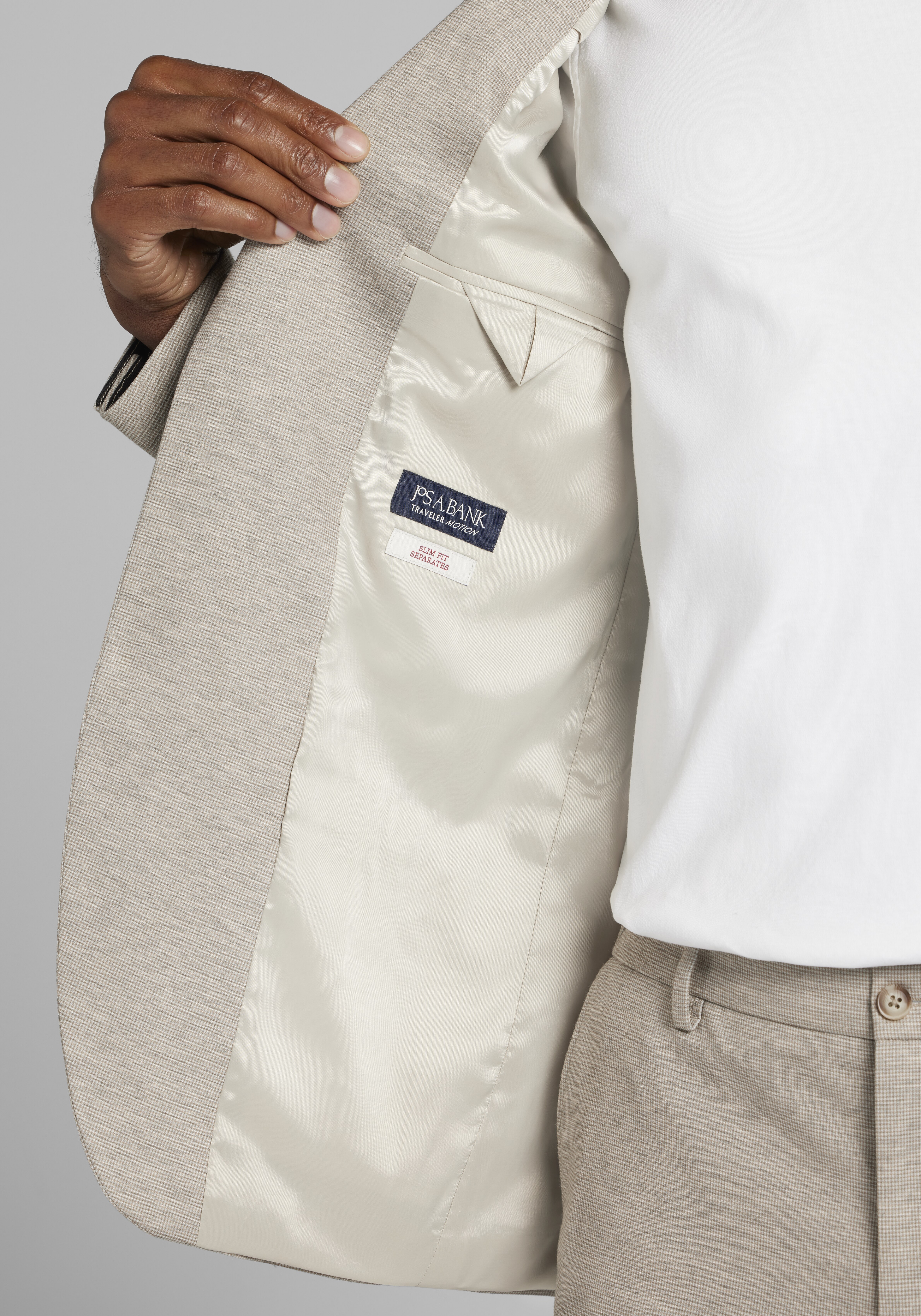 Traveler Collection Slim Fit Suit Separates Check Knit Jacket