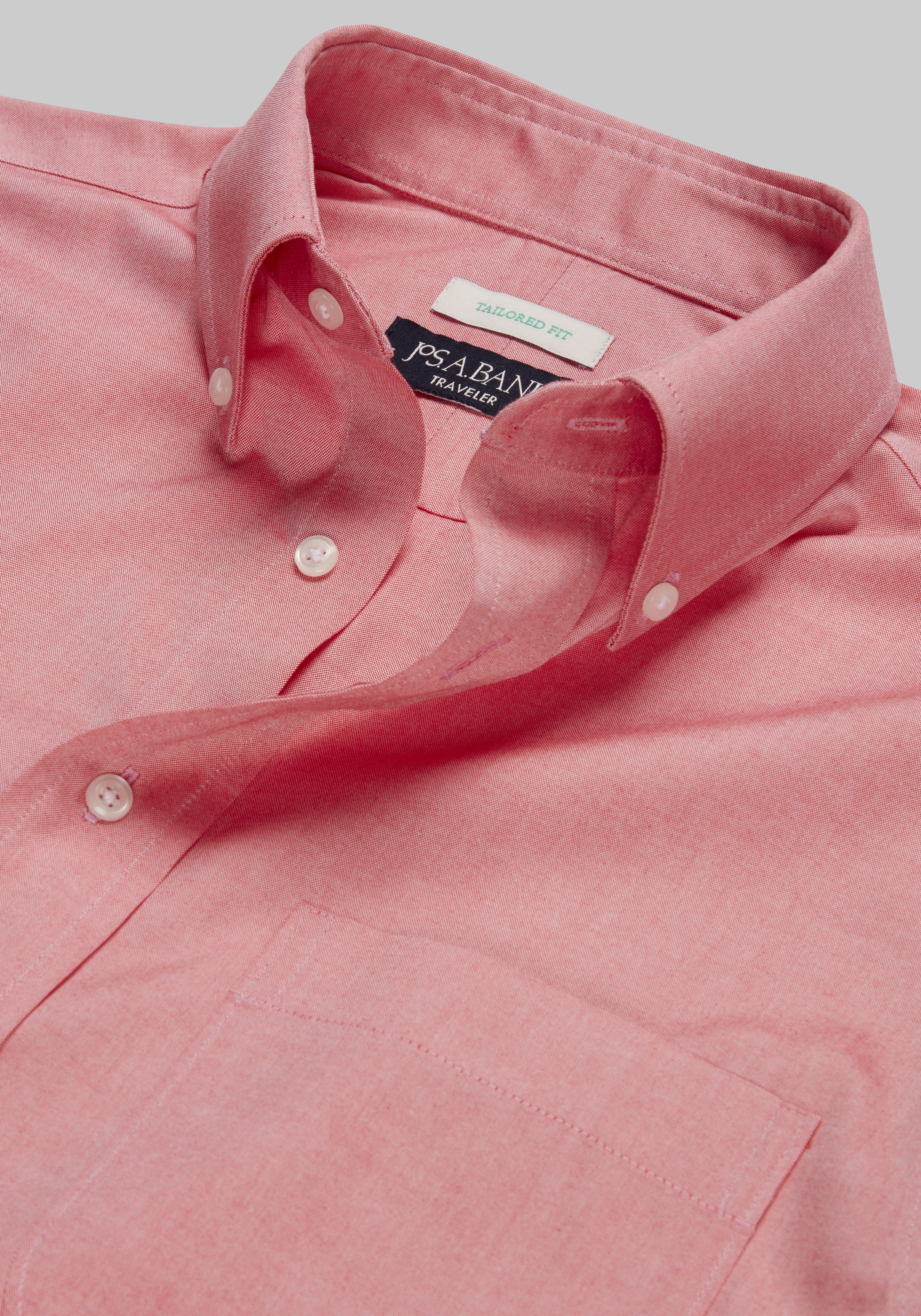 Traveler Collection Traditional Fit Button-Down Collar Solid Dress Shirt - Big & Tall
