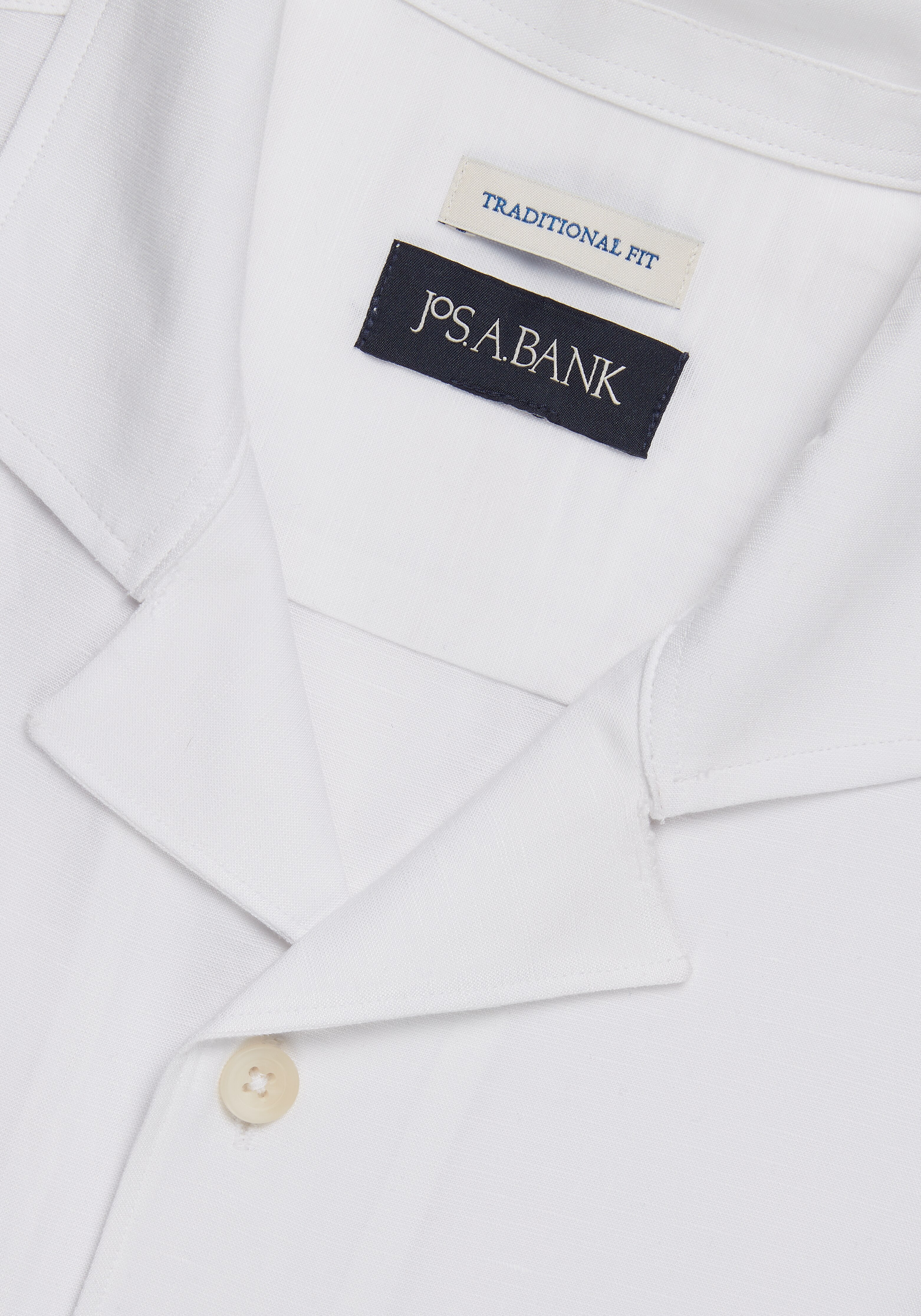 Jos. A. Bank Traditional Fit Linen Blend Short Sleeve Camp Shirt