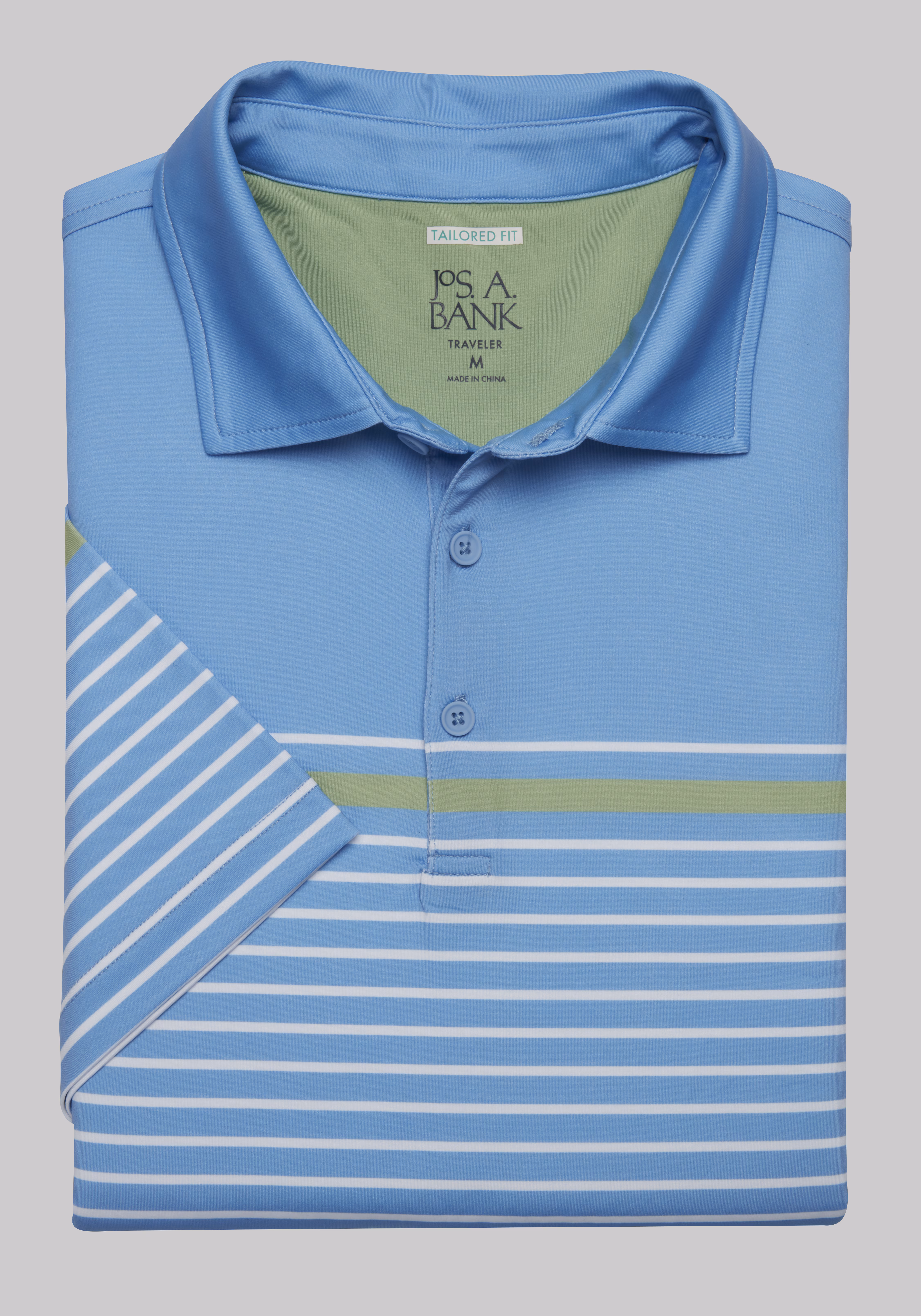 Traveler Performance Tailored Fit Stripe Polo