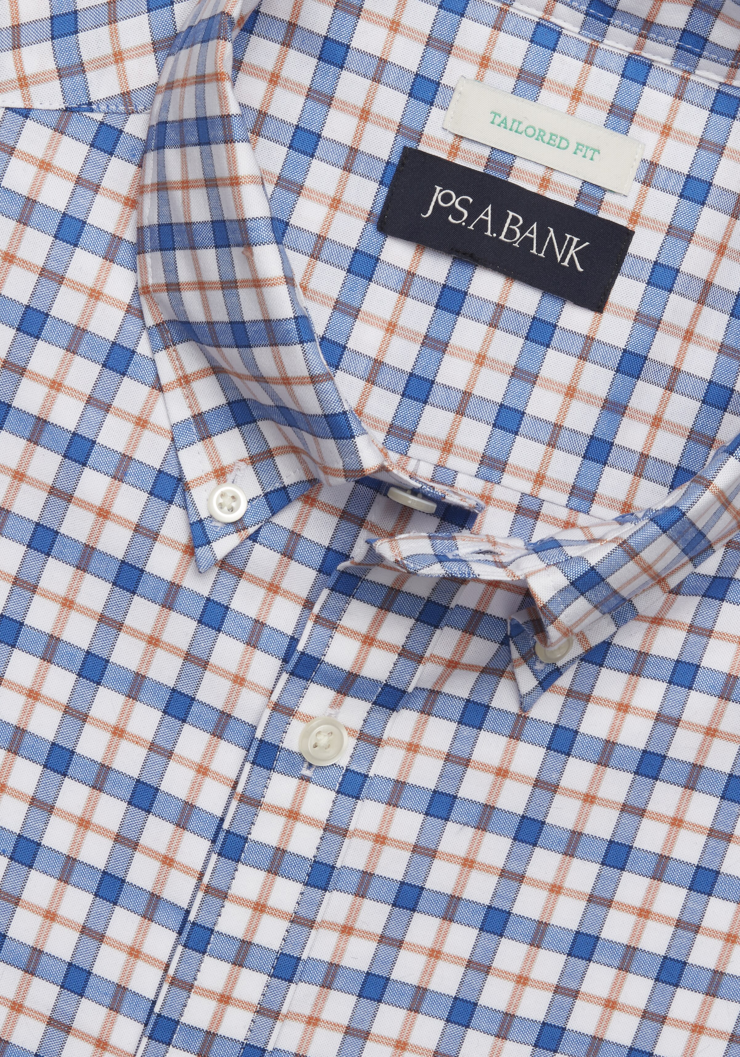 Jos. A. Bank Comfort Stretch Tailored Fit Plaid Long Sleeve Sportshirt - Big & Tall