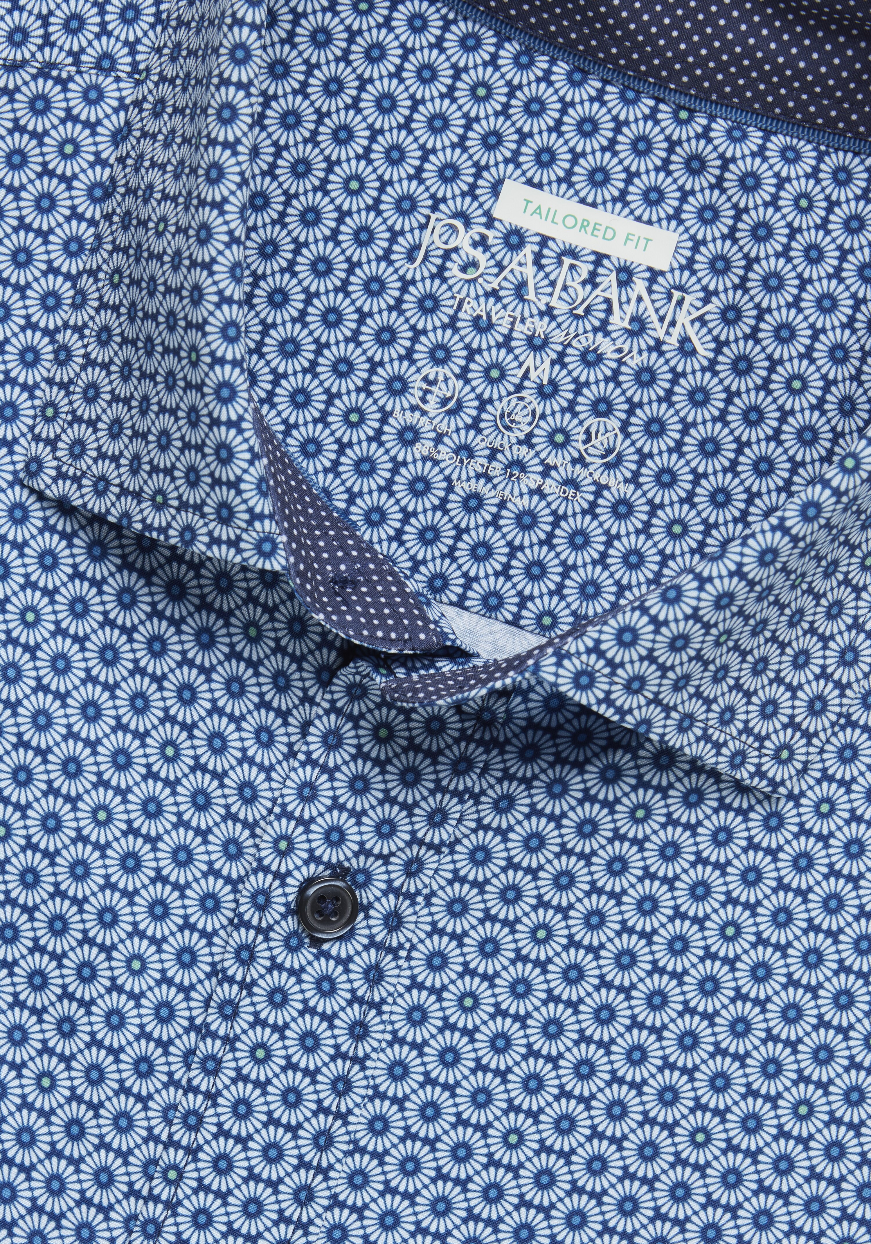 Traveler Motion Tailored Fit 4-Way Stretch Geo Sportshirt - Big & Tall