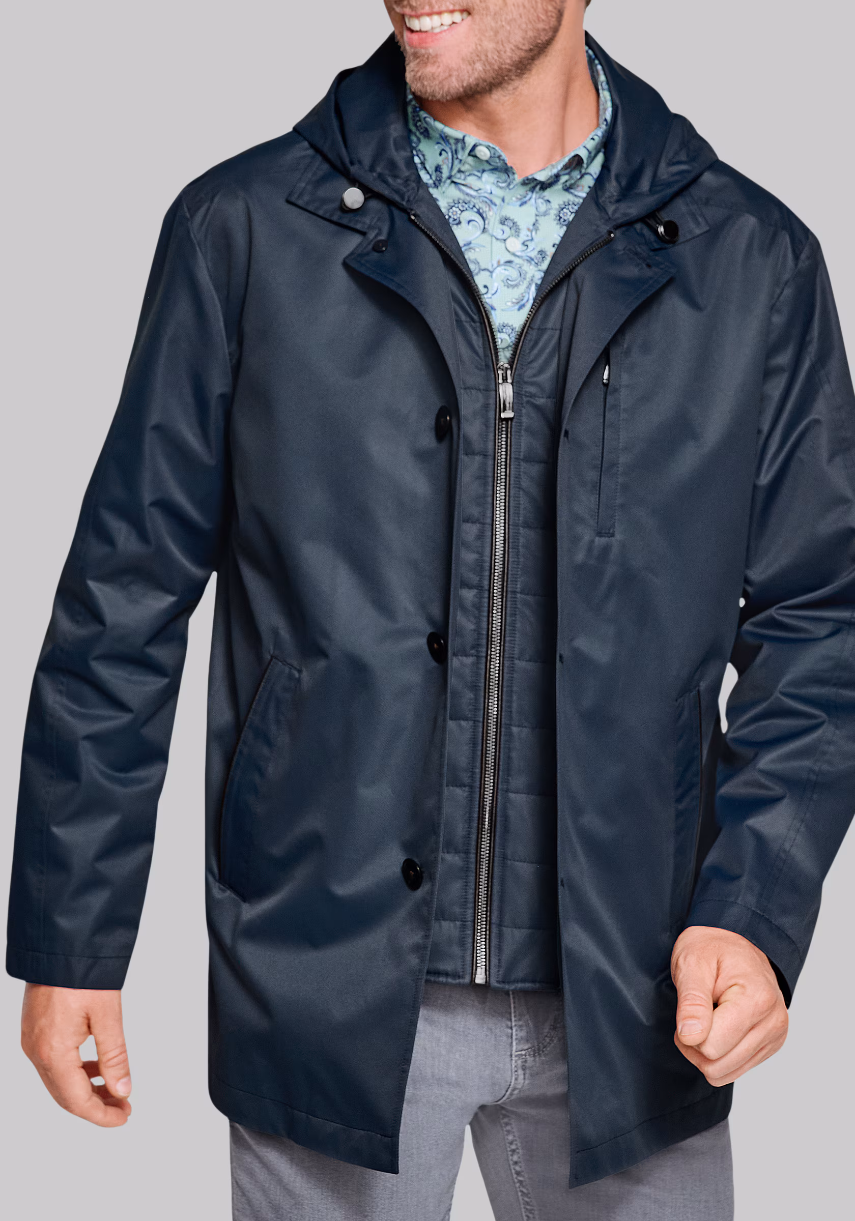 Johnston & Murphy Upton Raincoat with Hood
