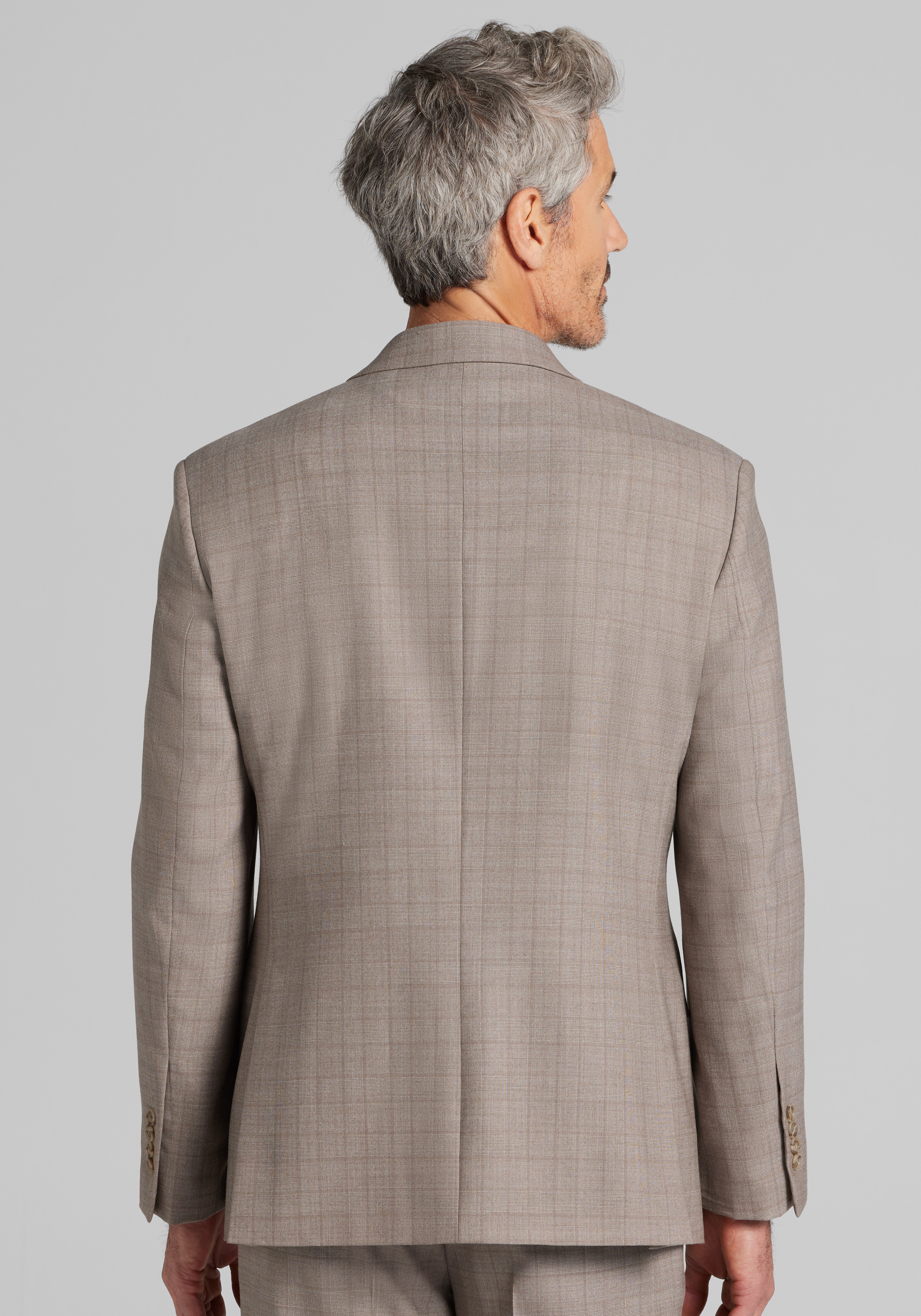 Jos. A. Bank Tailored Fit Wool Blend Plaid Suit Separates Jacket