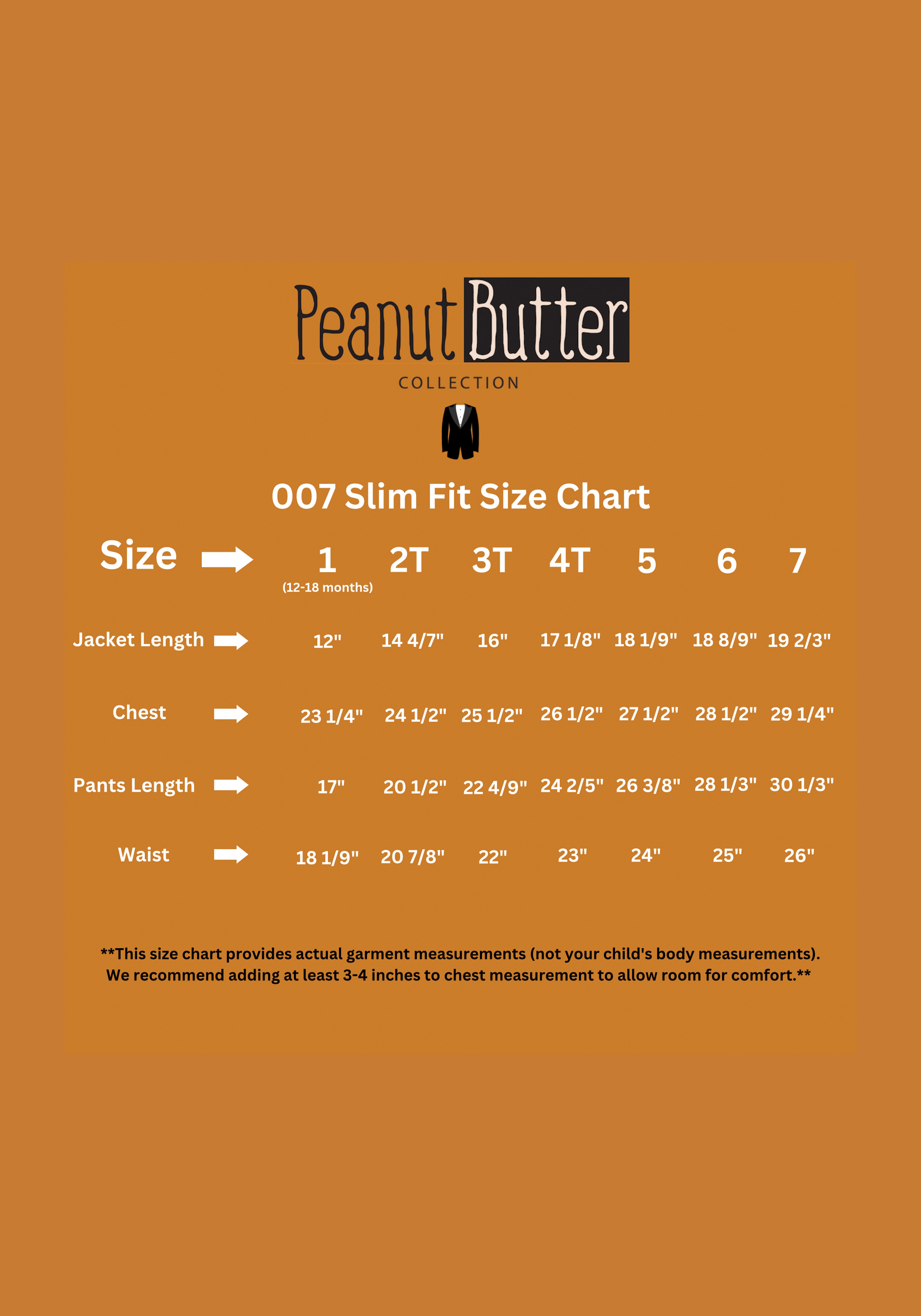 Peanut Butter Collection 007 Slim Fit Toddlers Suit