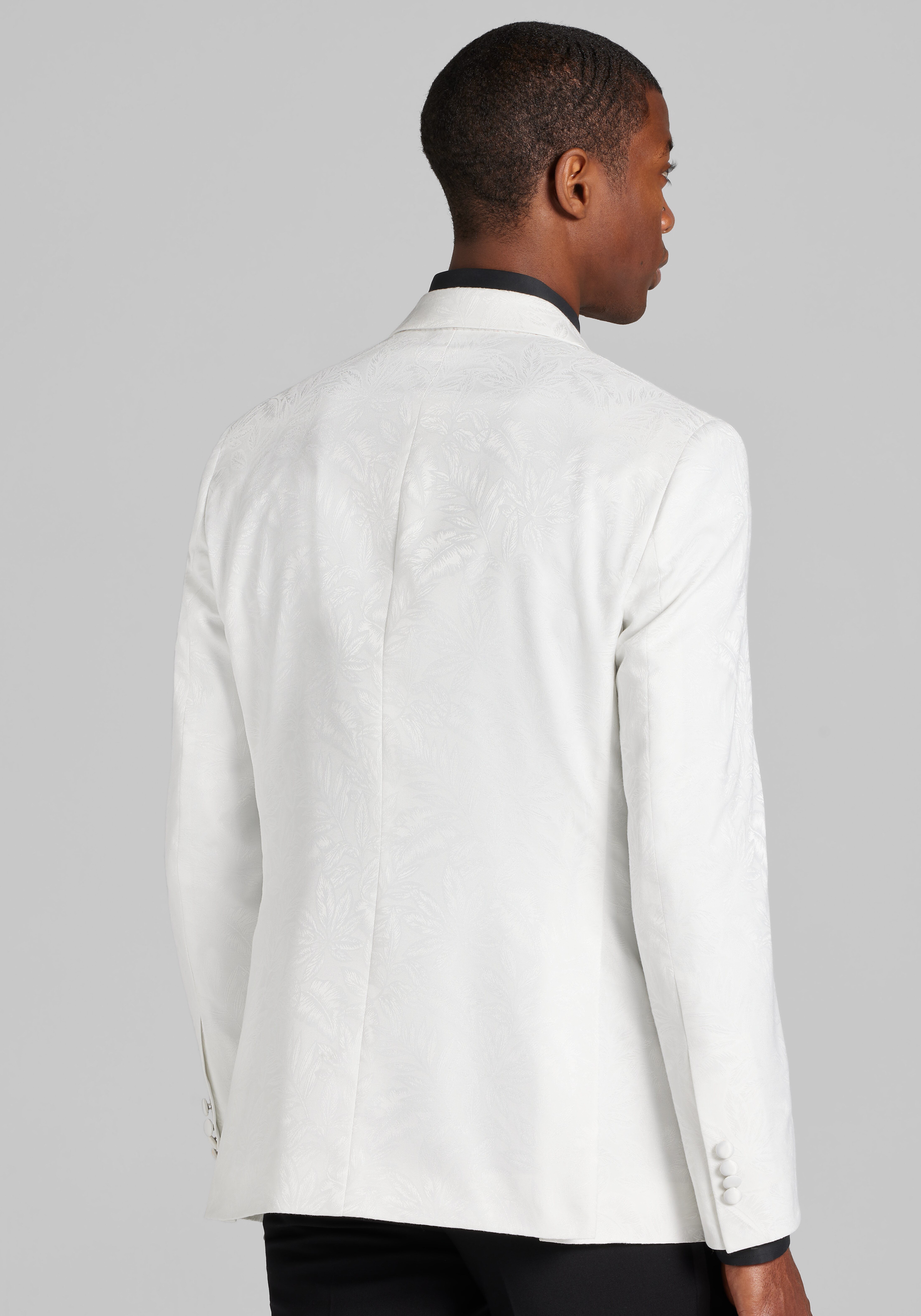 Jos. A. Bank Tailored Fit White Palm Dinner Jacket - Big & Tall