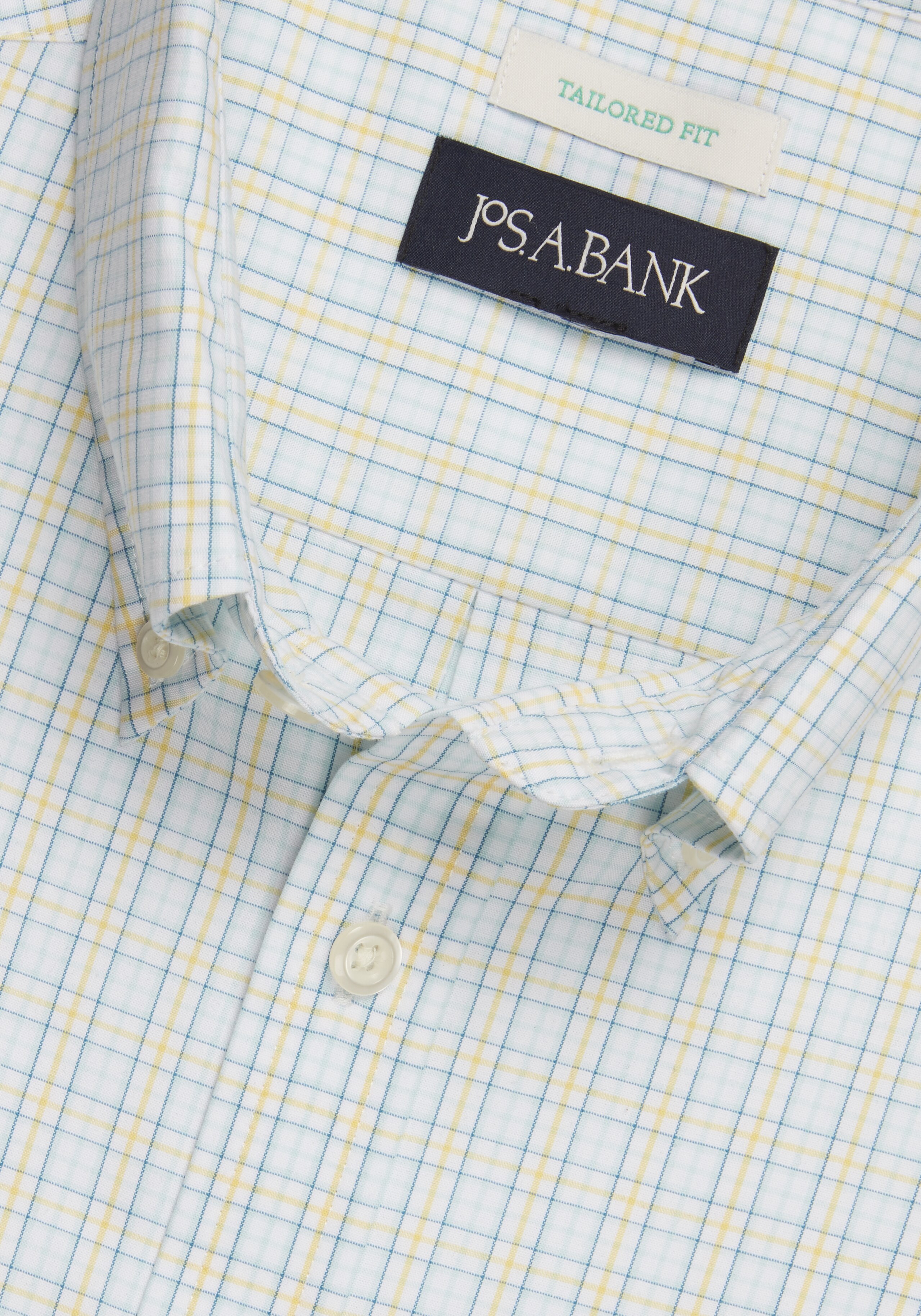 Jos. A. Bank Comfort Stretch Tailored Fit Plaid Long Sleeve Sportshirt - Big & Tall