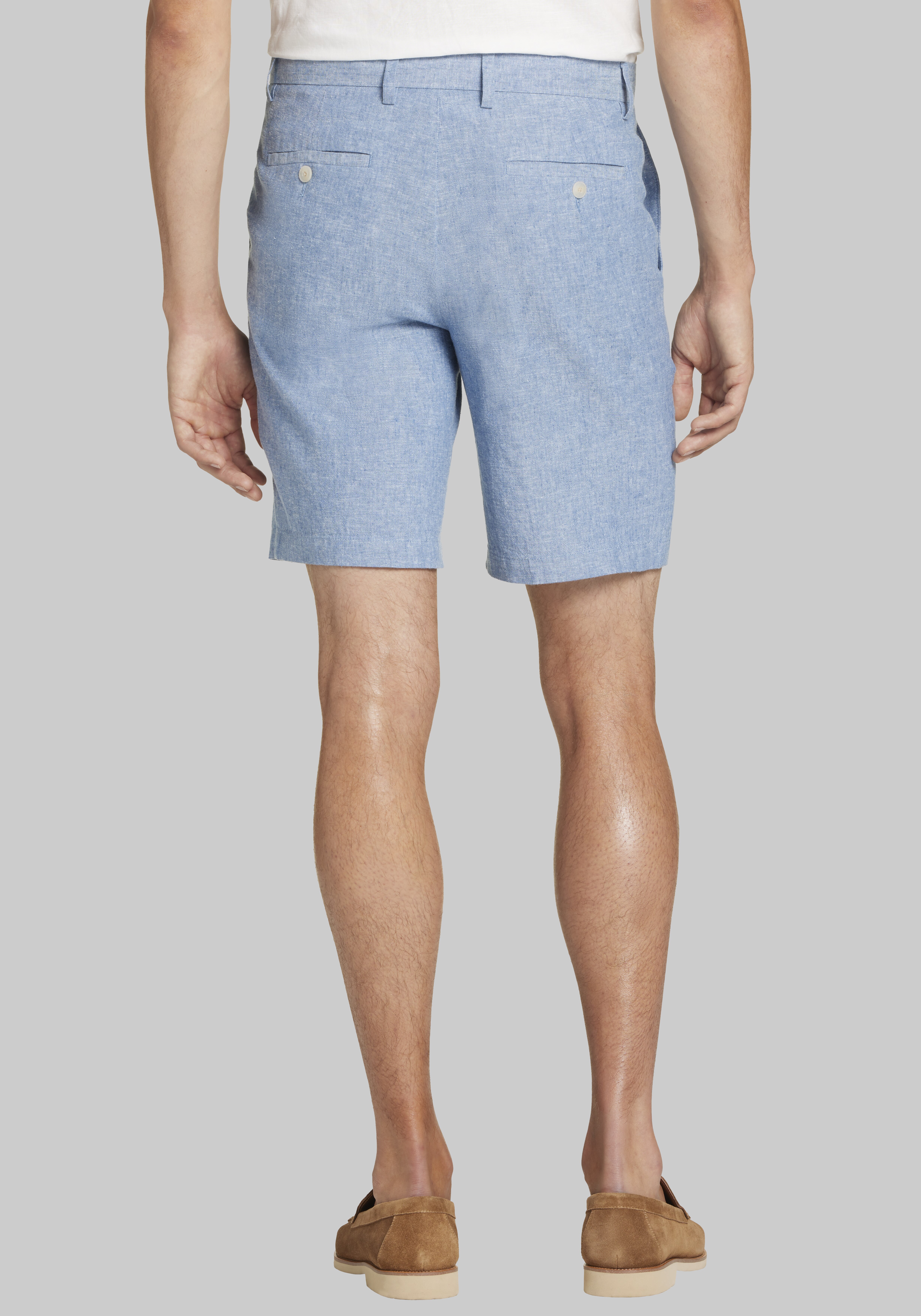 Jos. A. Bank Tailored Fit Solid Linen-Blend Shorts Big & Tall
