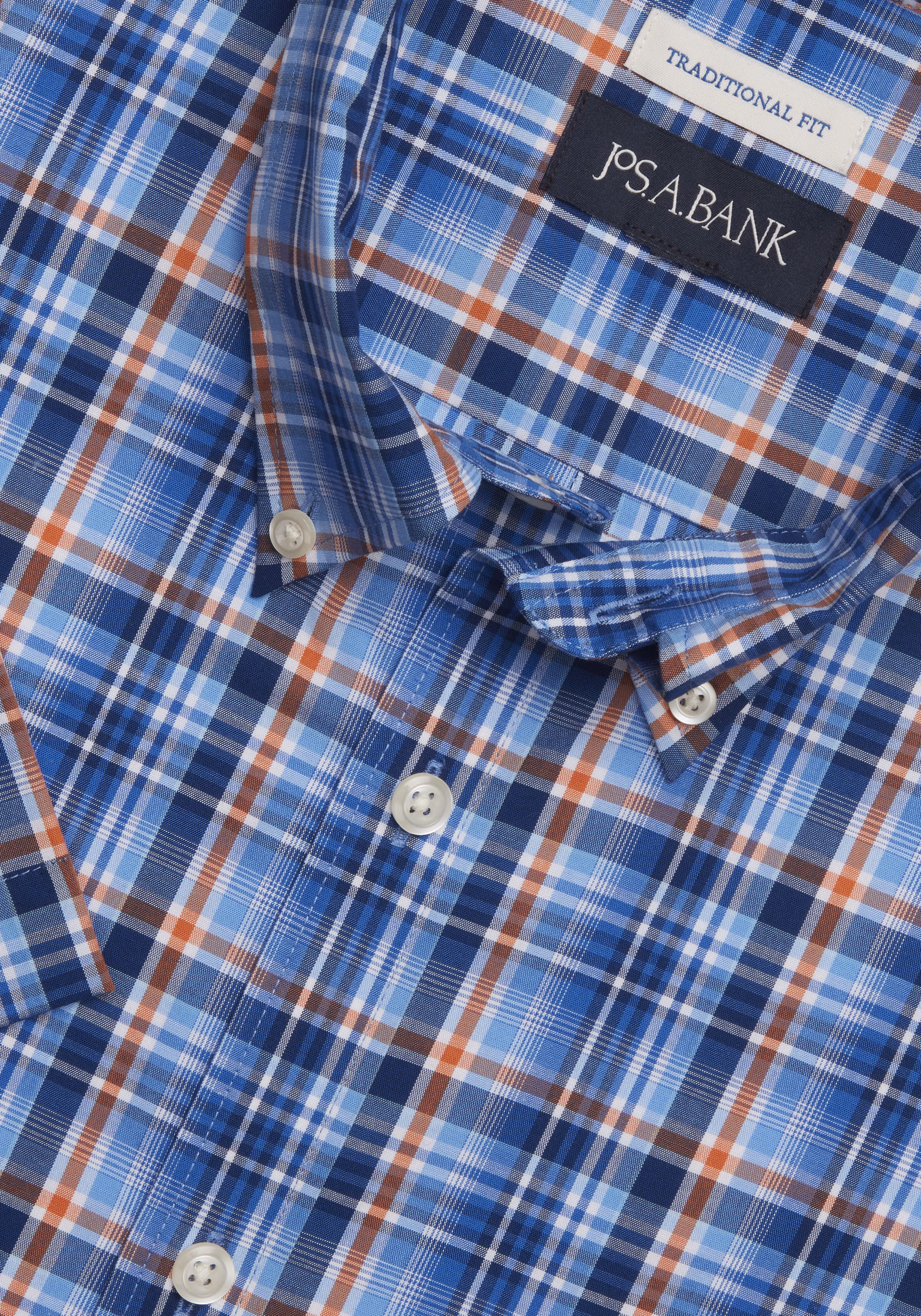 Jos. A. Bank Traditional Fit Plaid Comfort Stretch Sportshirt - Big & Tall