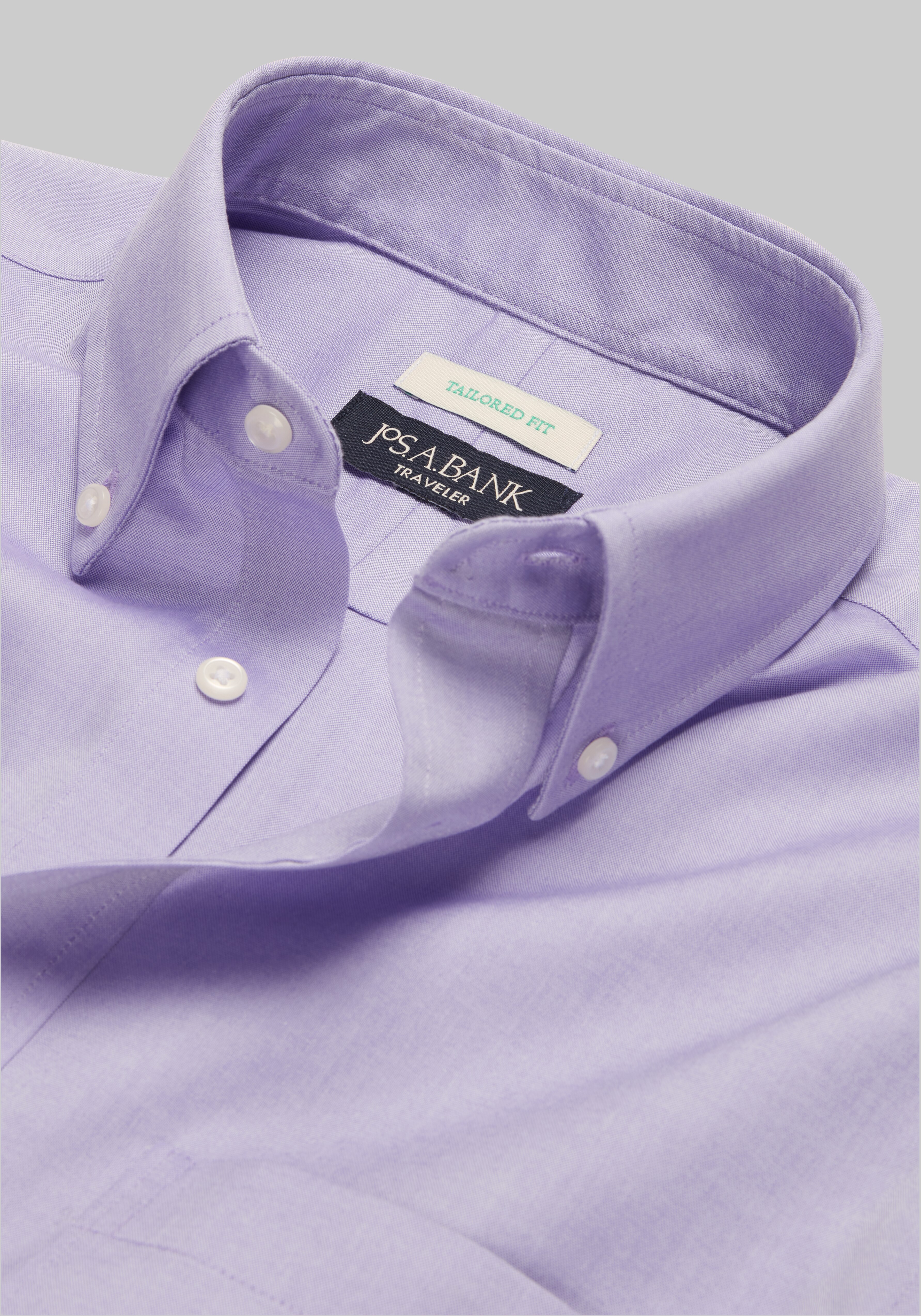 Traveler Collection Tailored Fit Button-Down Collar Solid Dress Shirt