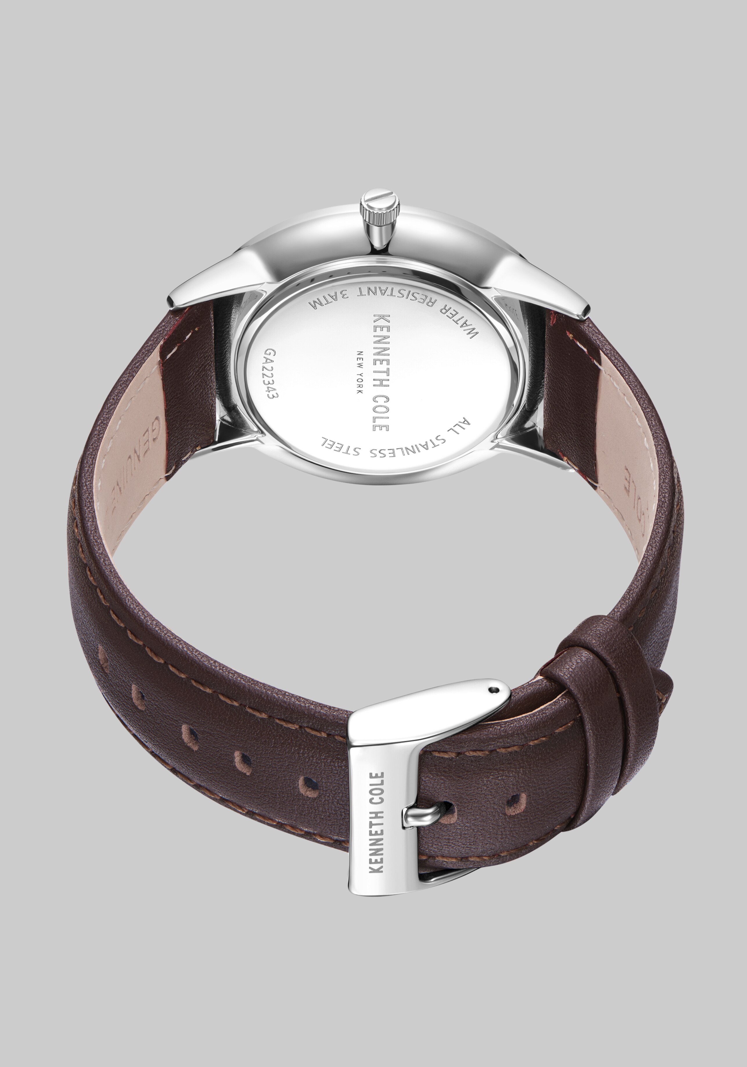 Kenneth Cole New York Stainless Steel With Leather Strap Watch