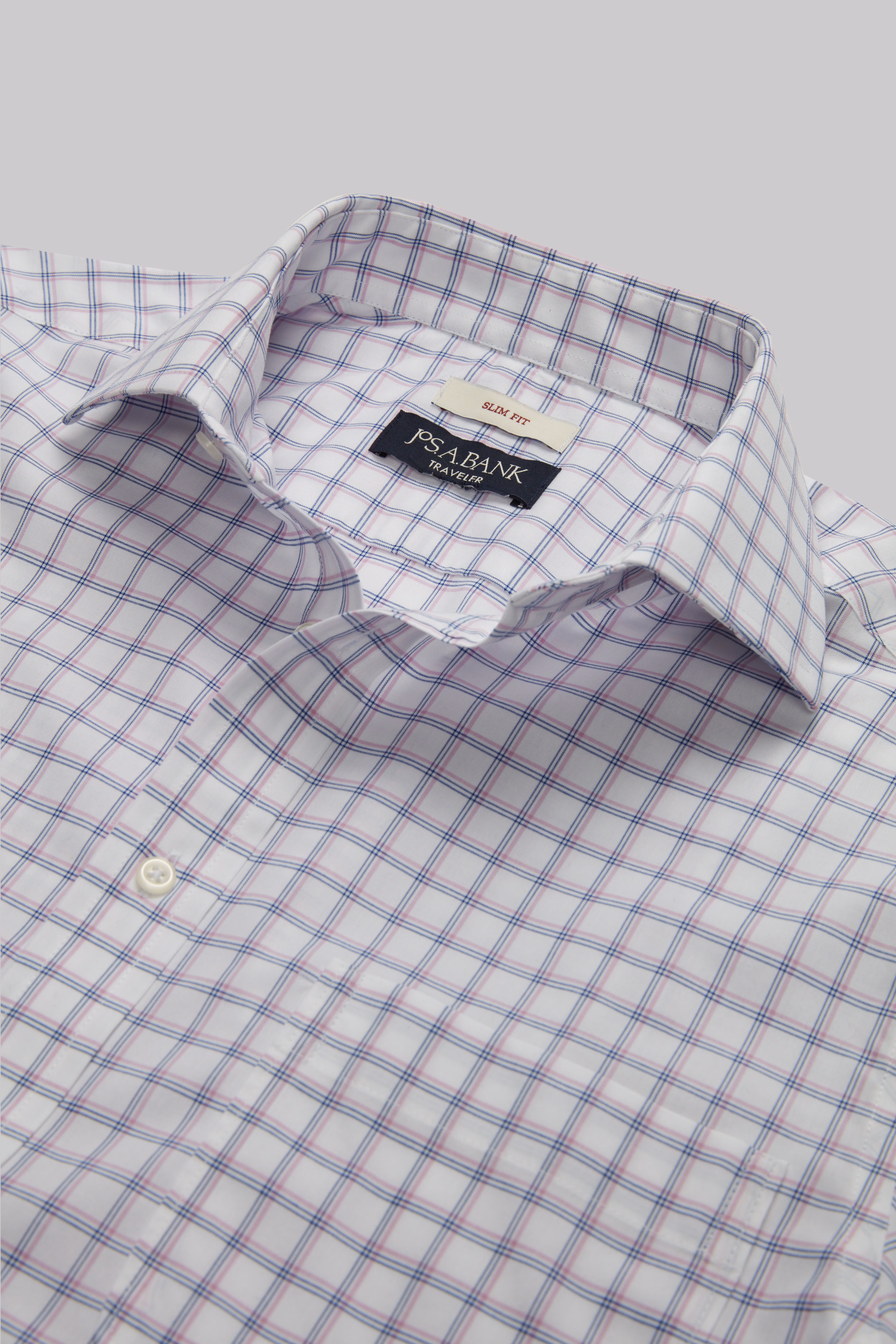 Traveler Collection Slim Fit Plaid Dress Shirt - Big & Tall