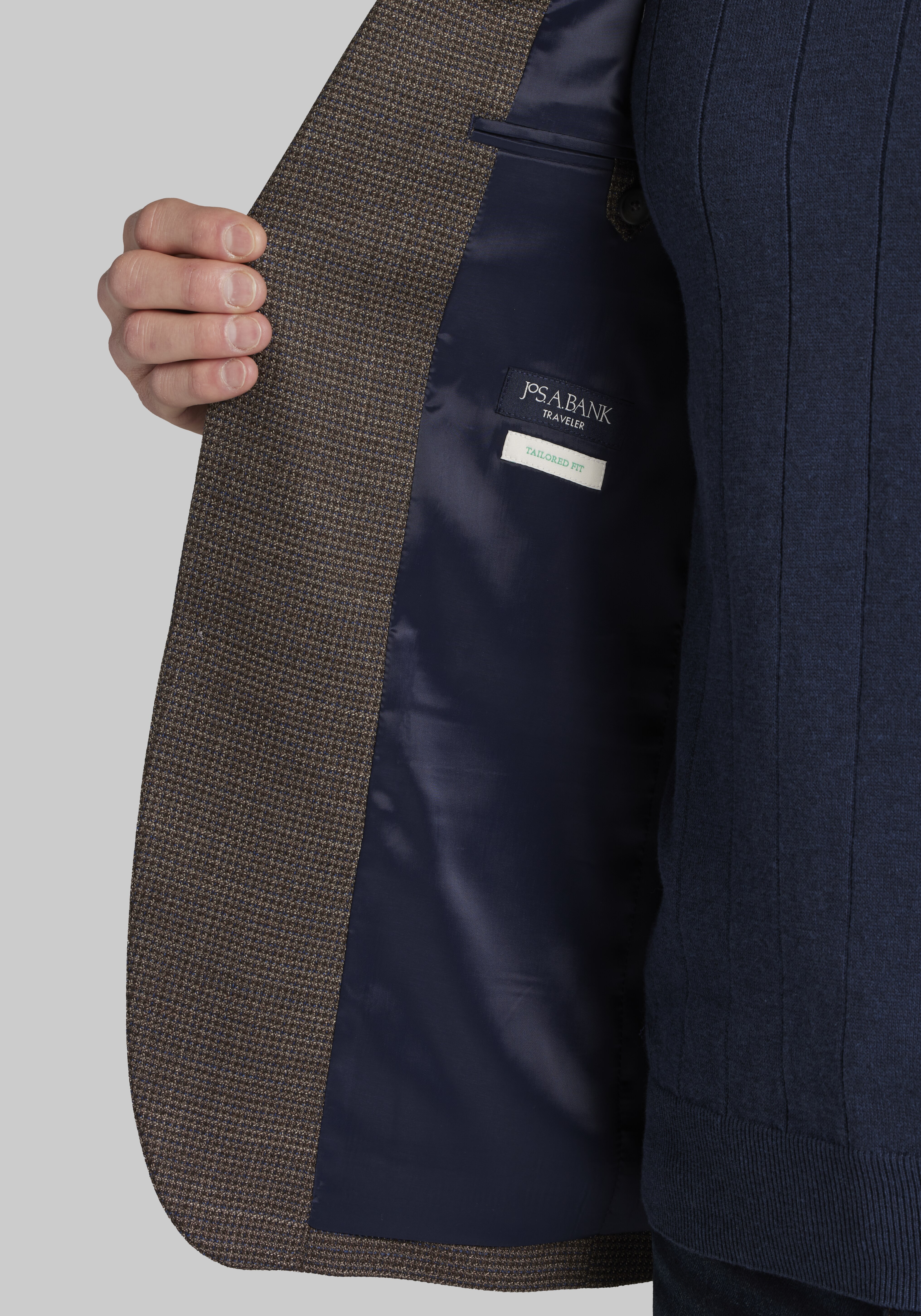 Traveler Collection Tailored Fit Check Sportcoat - Big & Tall