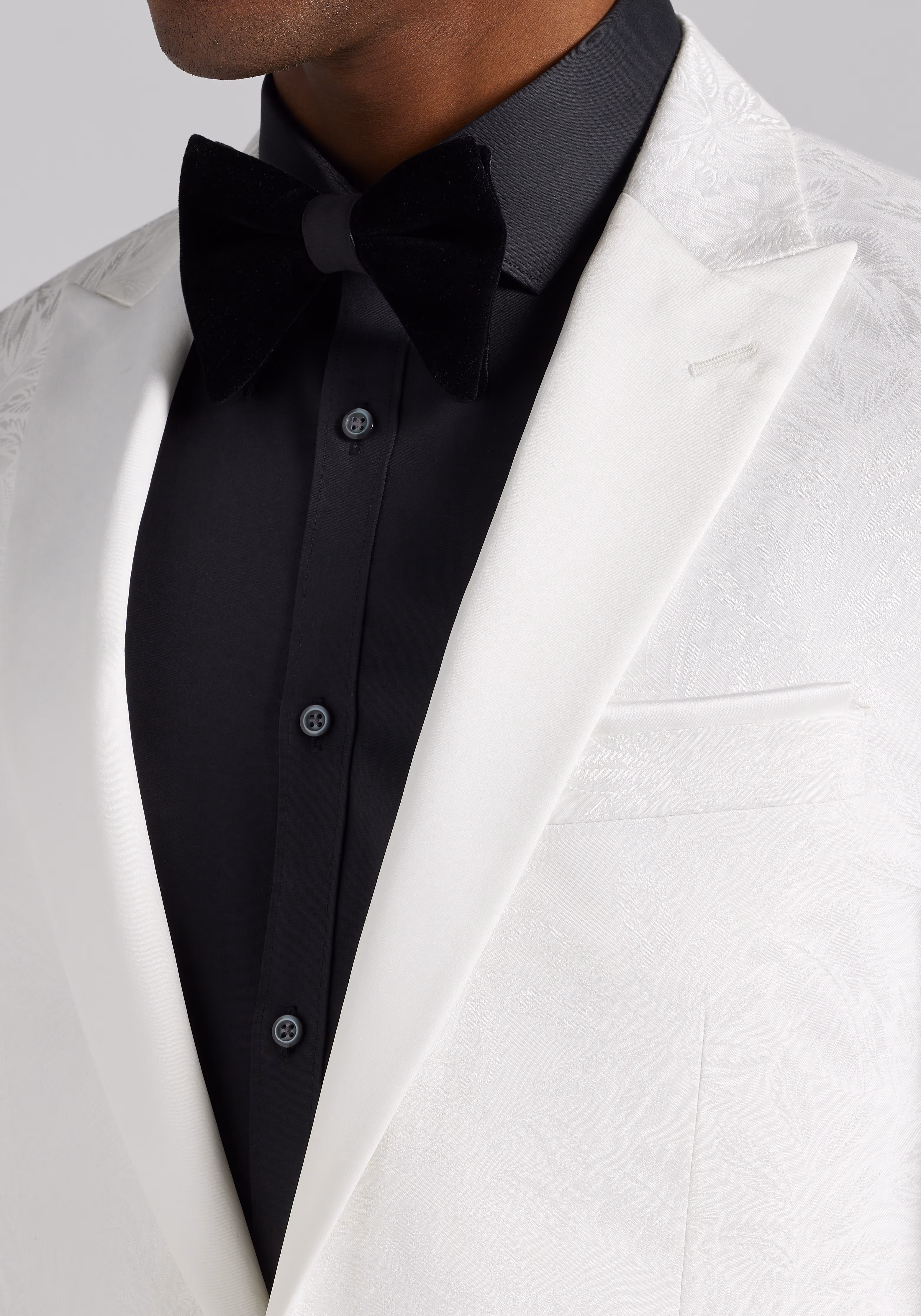 Jos. A. Bank Tailored Fit White Palm Dinner Jacket - Big & Tall