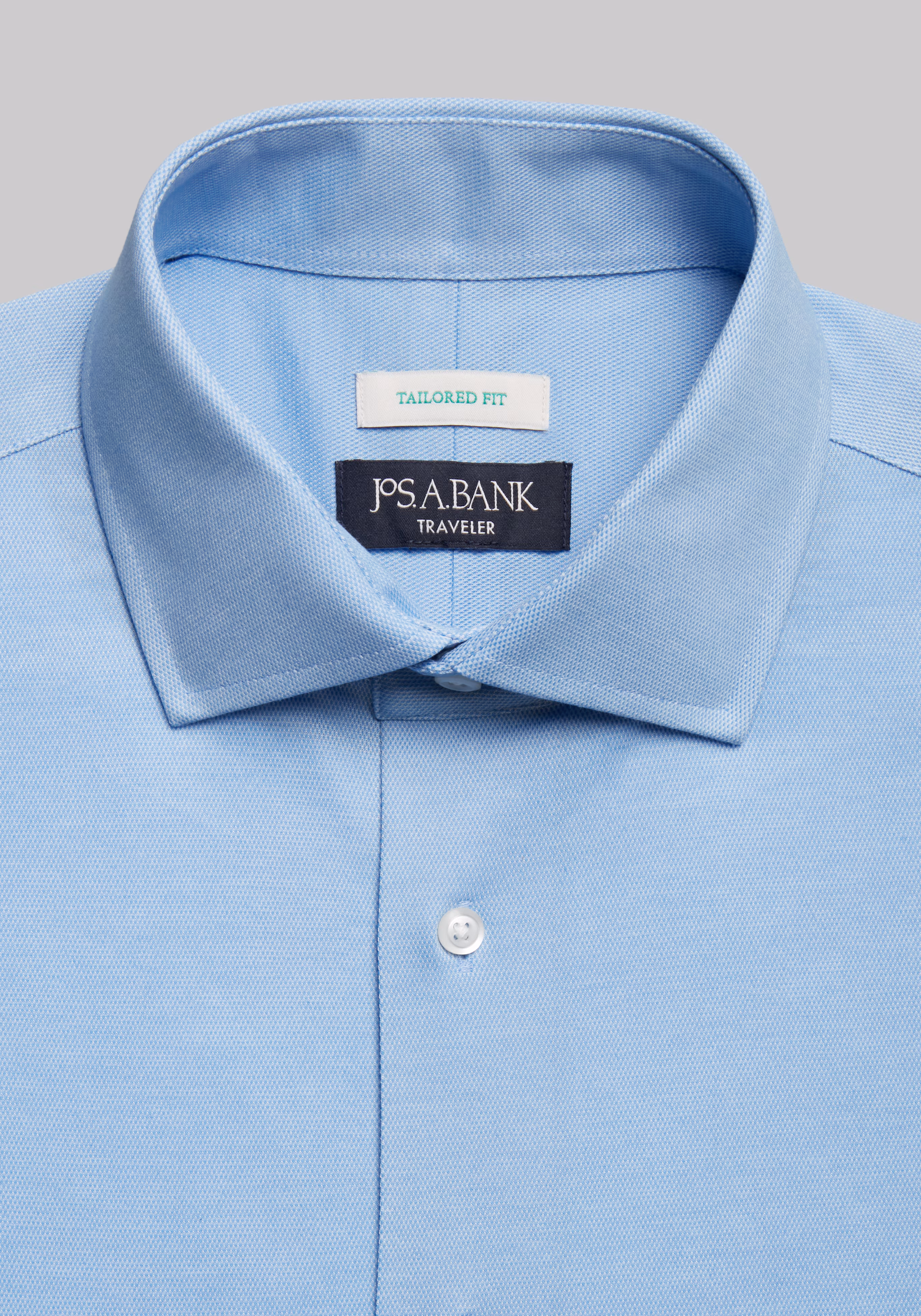 Traveler Collection Tailored Fit Spread Collar Coolmax Knit Solid Dress Shirt