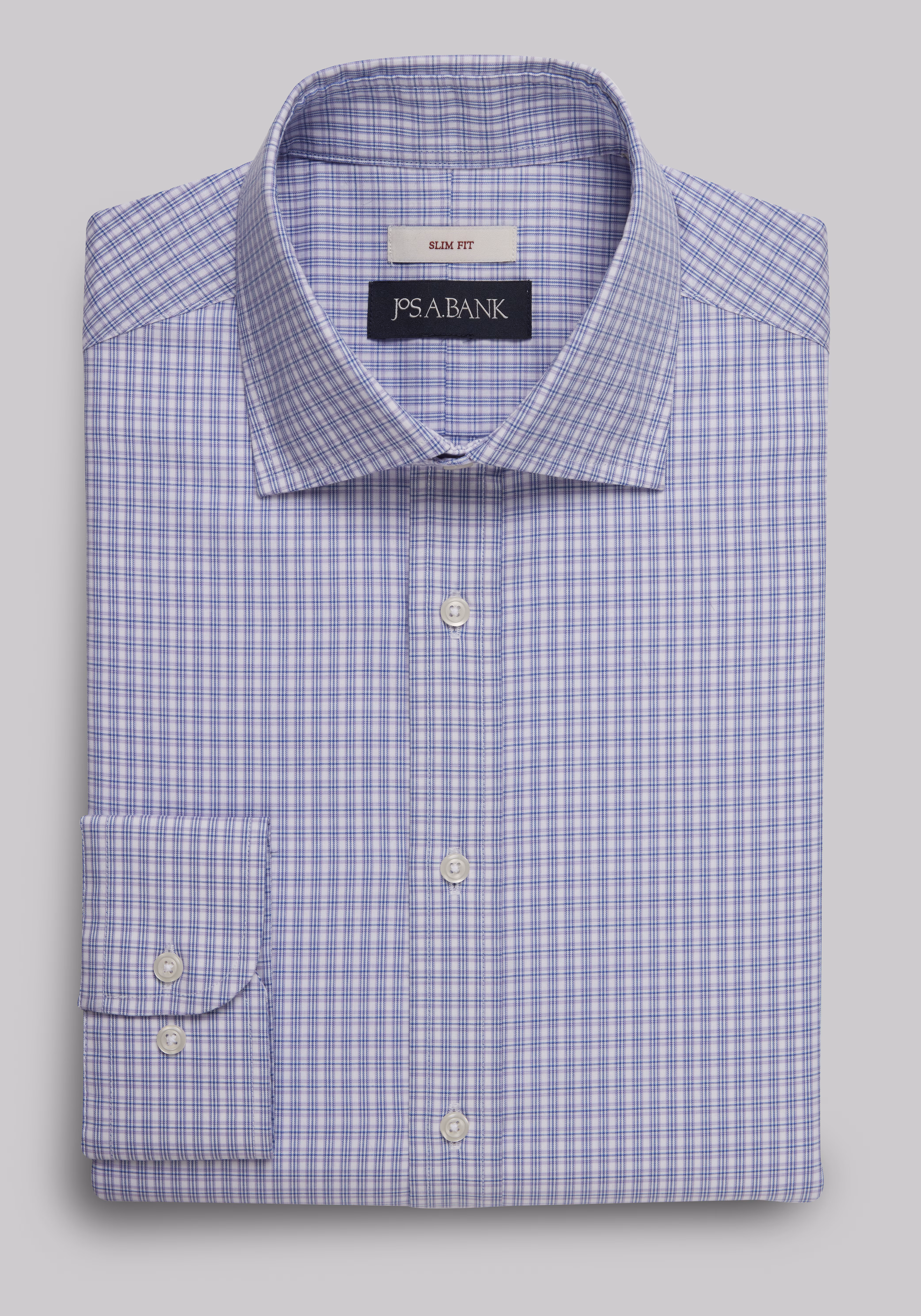 Jos. A. Bank Slim Fit Spread Collar Check Dress Shirt