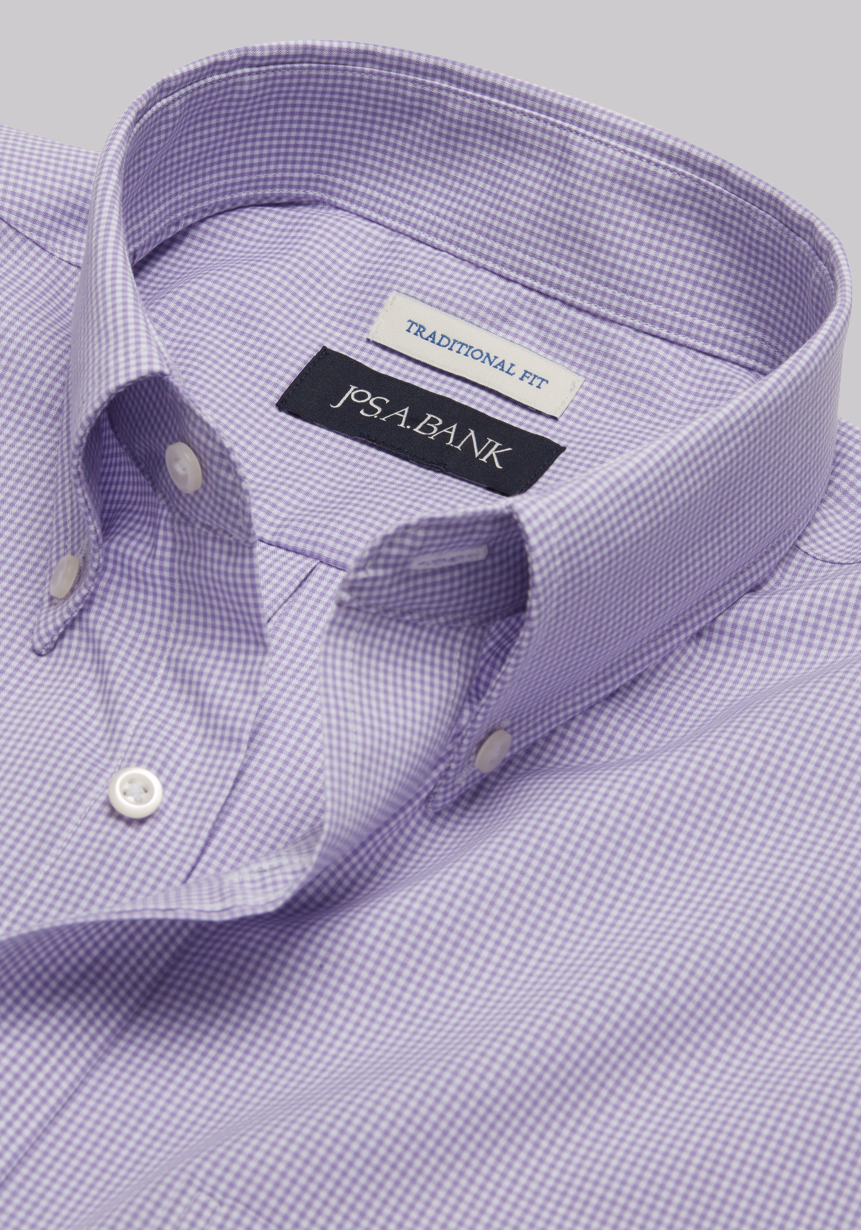 Jos. A. Bank Traditional Fit Button-Down Collar Mini Check Dress Shirt
