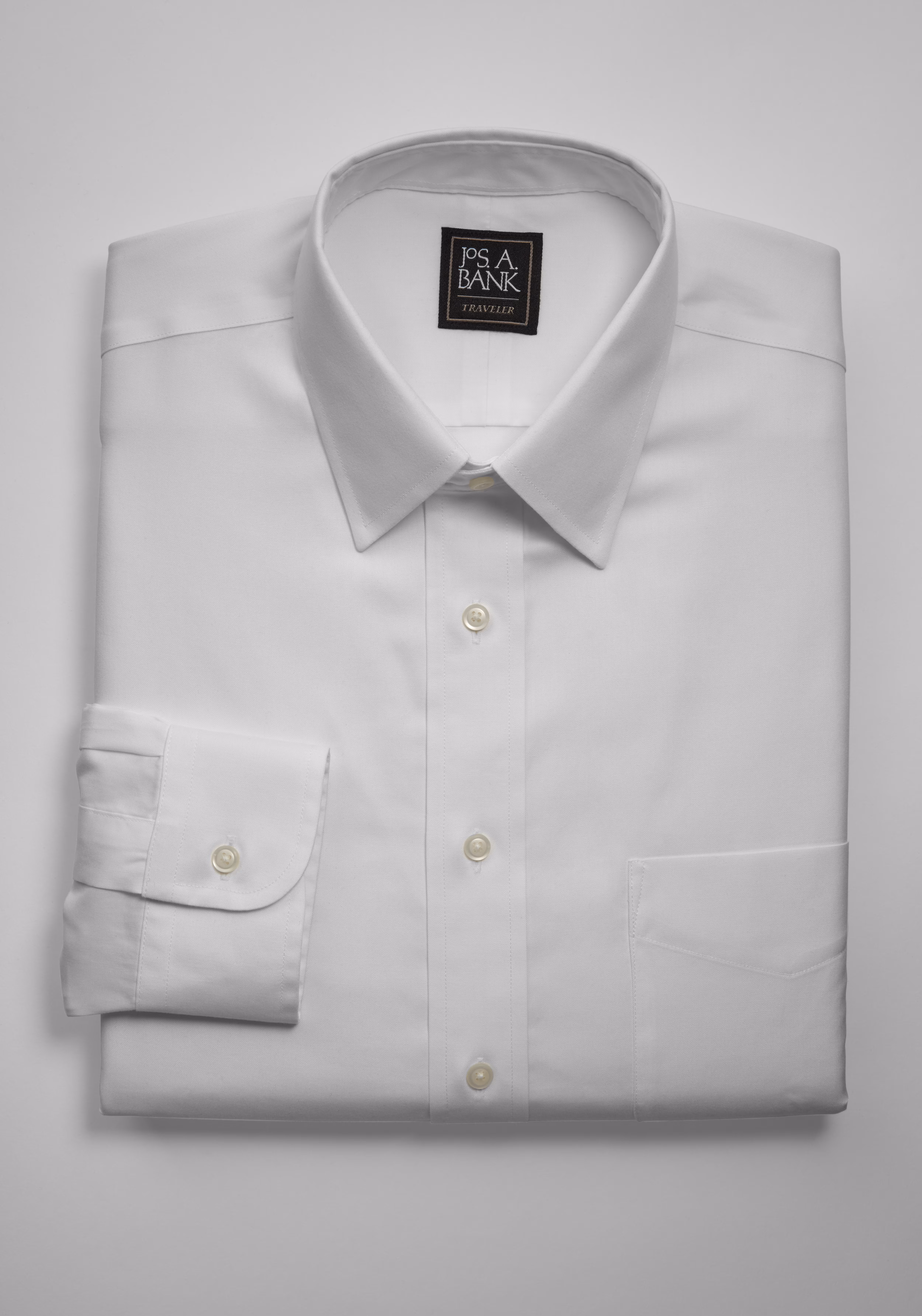 Traveler Collection Tailored Fit Point Collar Solid Dress Shirt