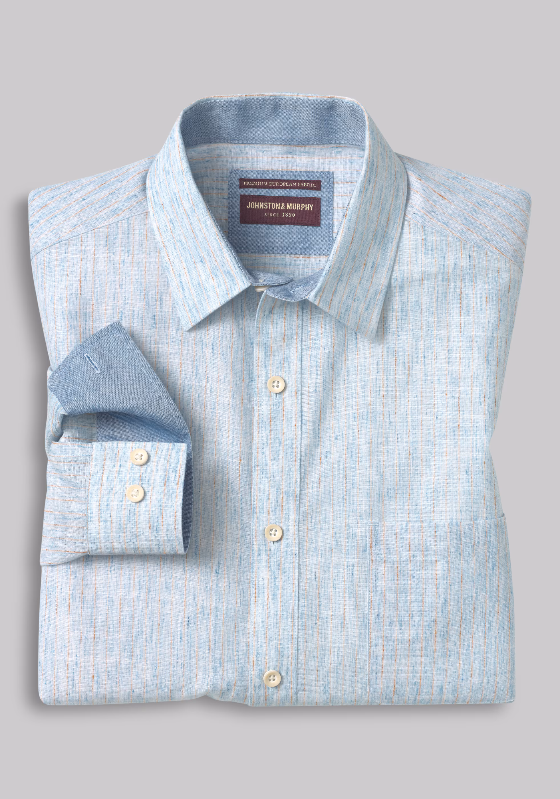 Johnston & Murphy Slub Linen Blend Sport Shirt