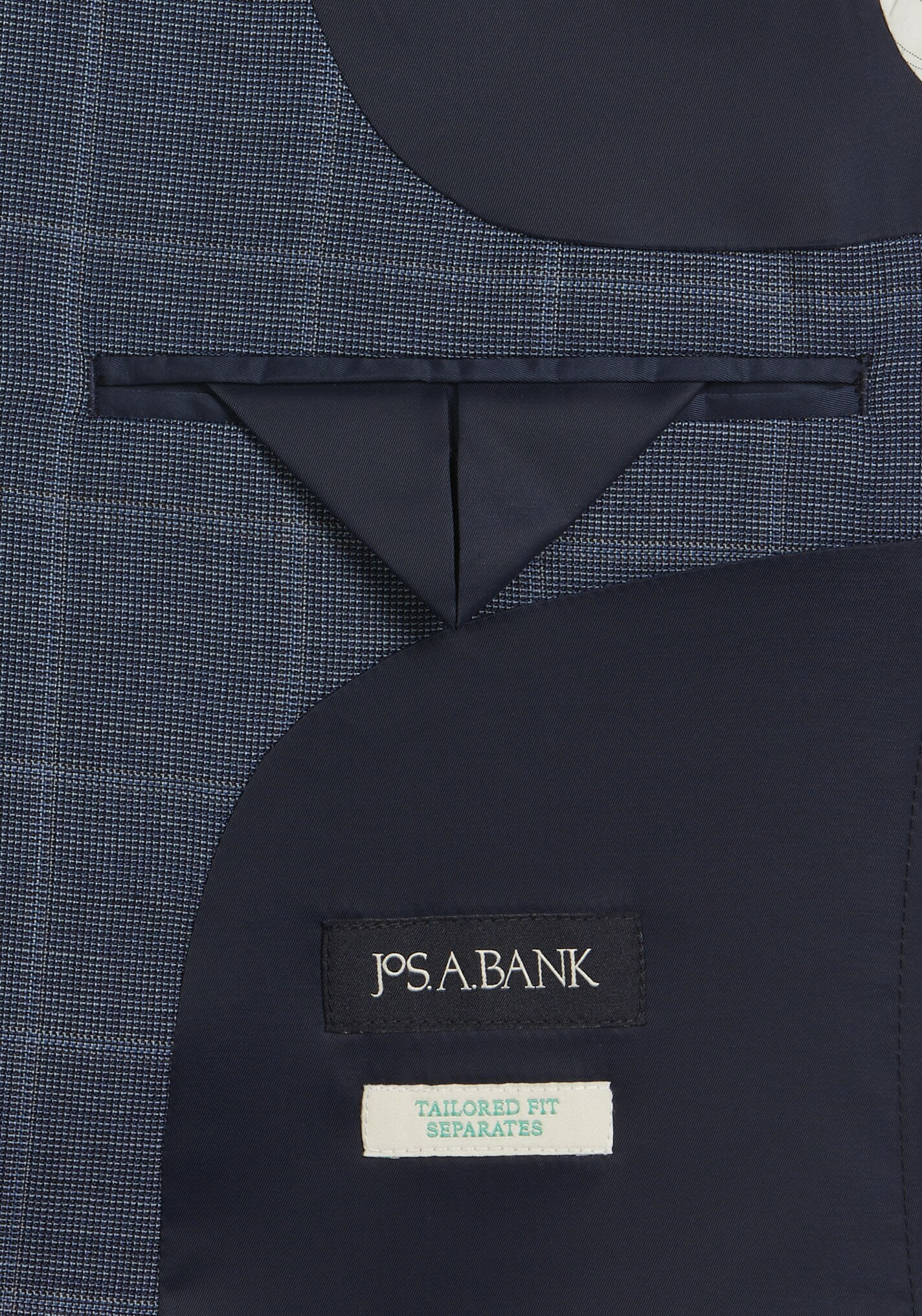 Jos. A. Bank Tailored Fit Wool Blend Windowpane Plaid Suit Separate Jacket - Big & Tall