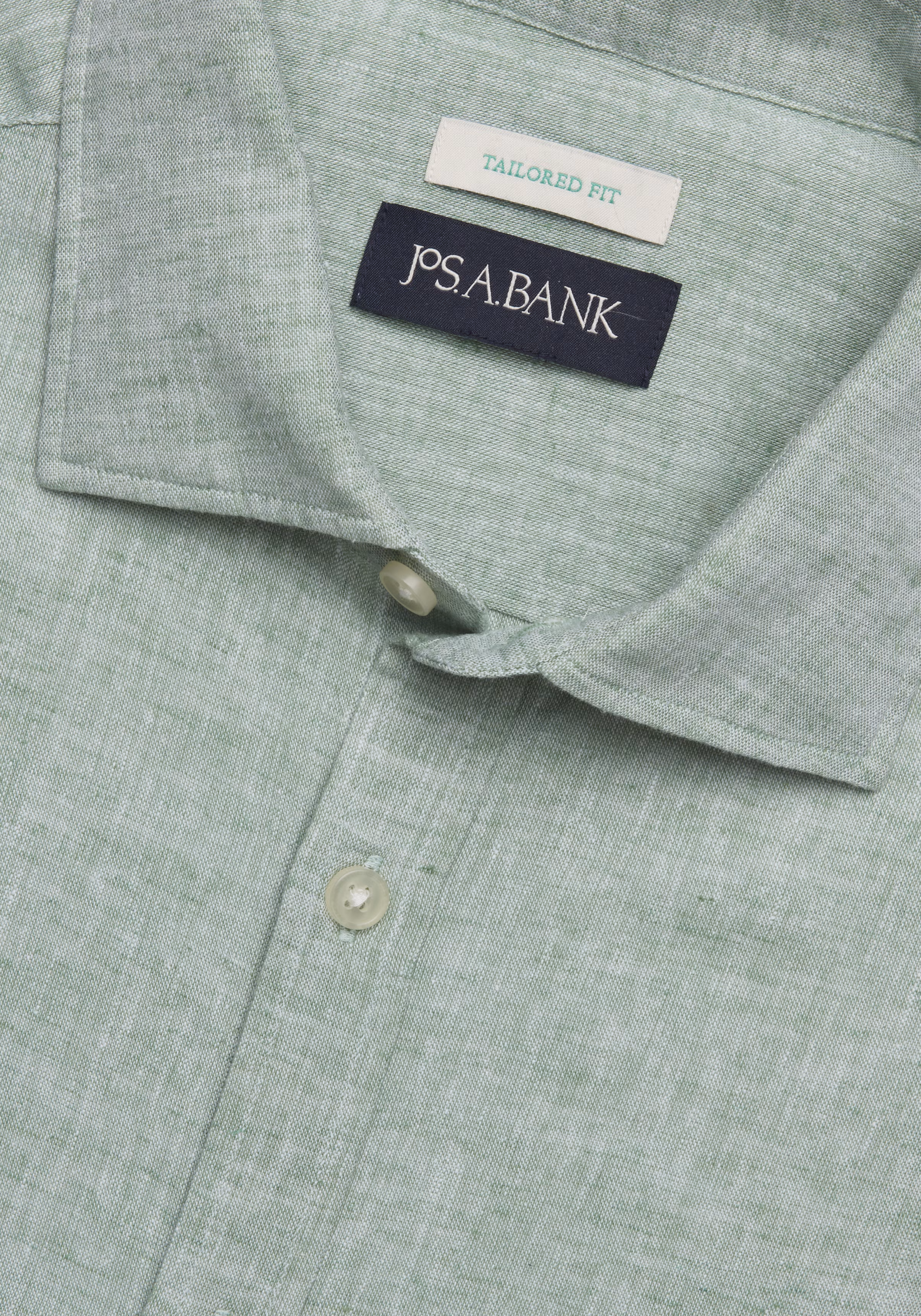 Jos. A. Bank Tailored Fit Linen Blend Long Sleeve Sportshirt