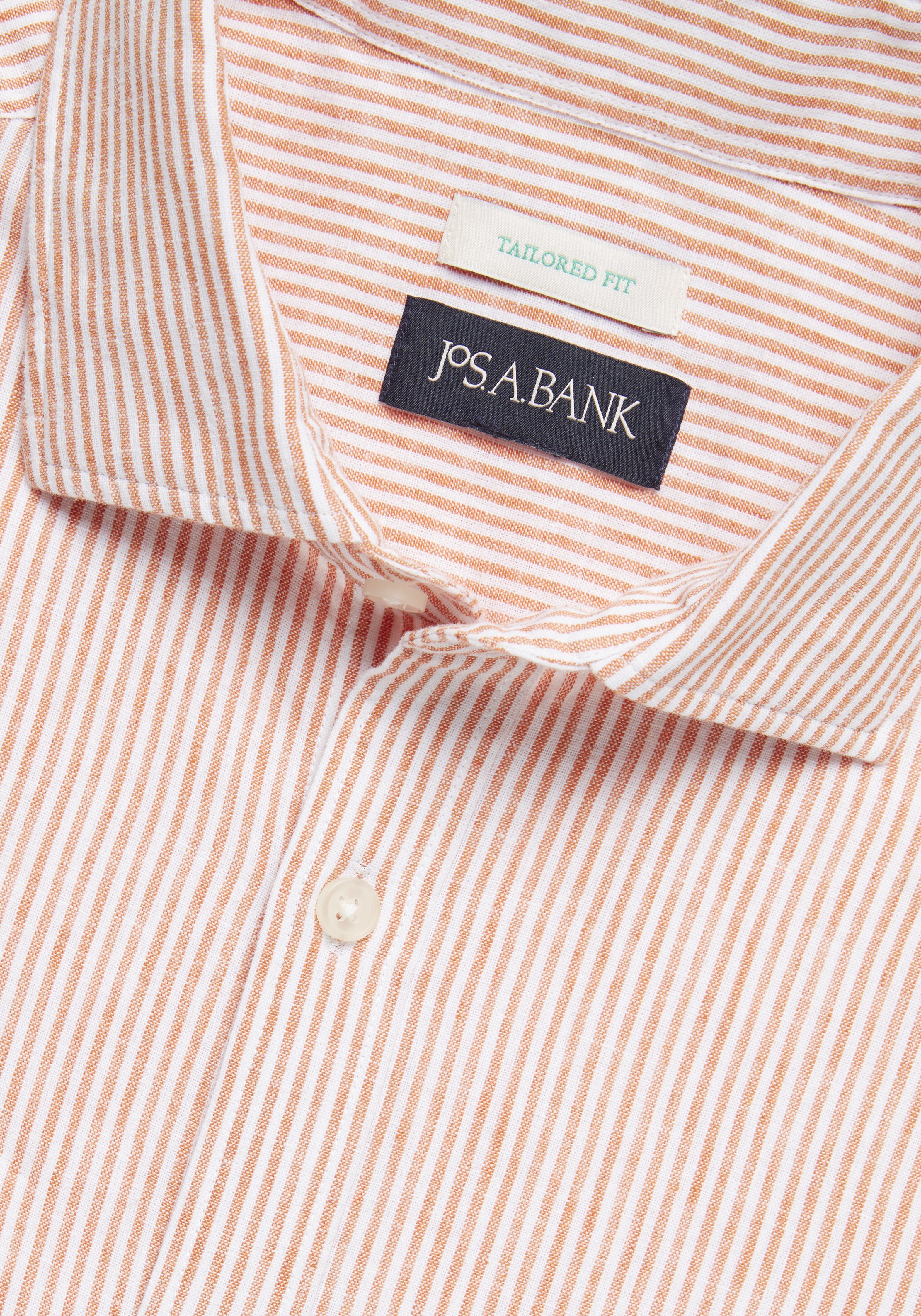Jos. A. Bank Tailored Fit Stripe Short-Sleeve Sportshirt - Big & Tall