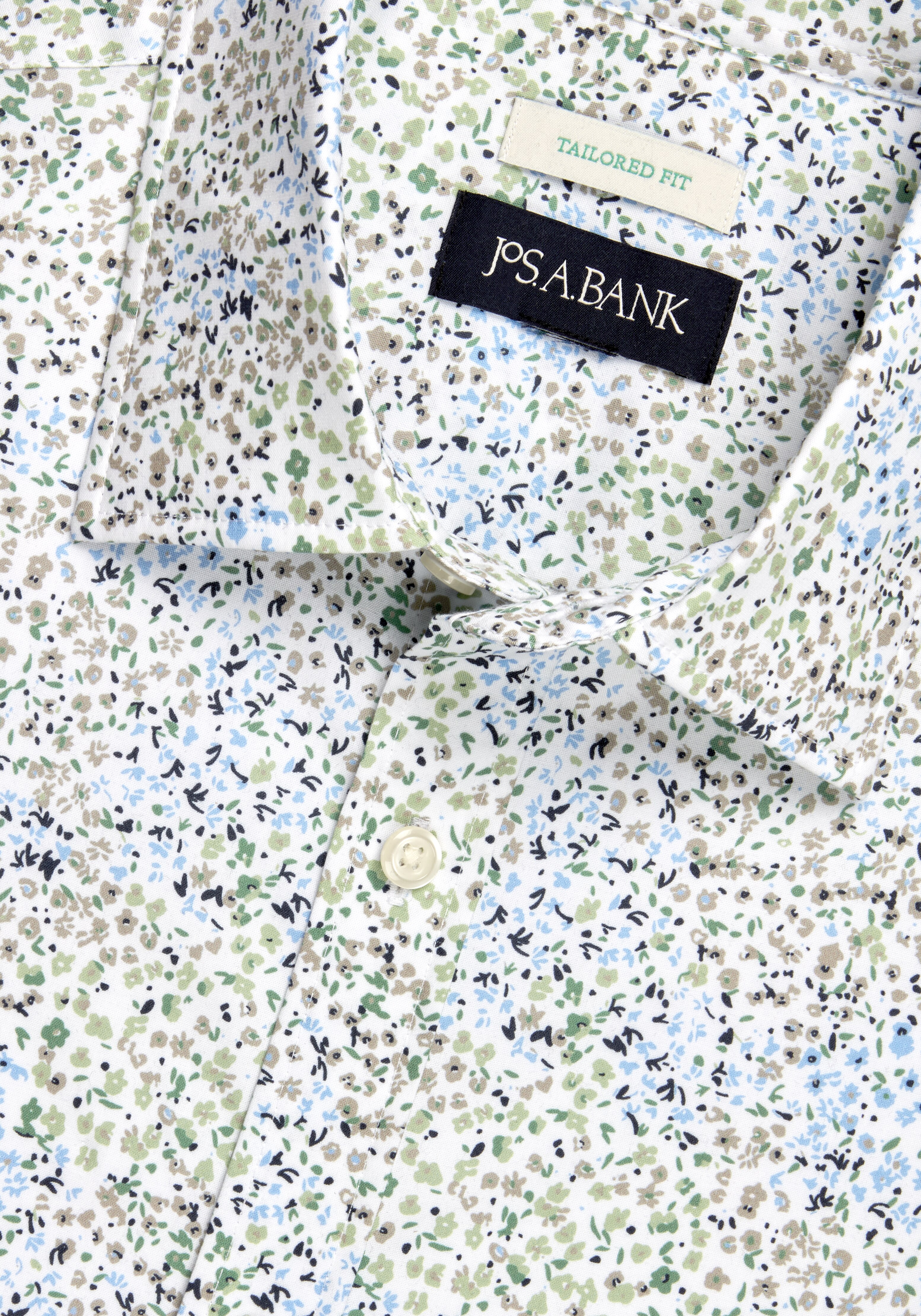 Jos. A. Bank Tailored Fit Comfort Stretch Splatter Short Sleeve Sportshirt