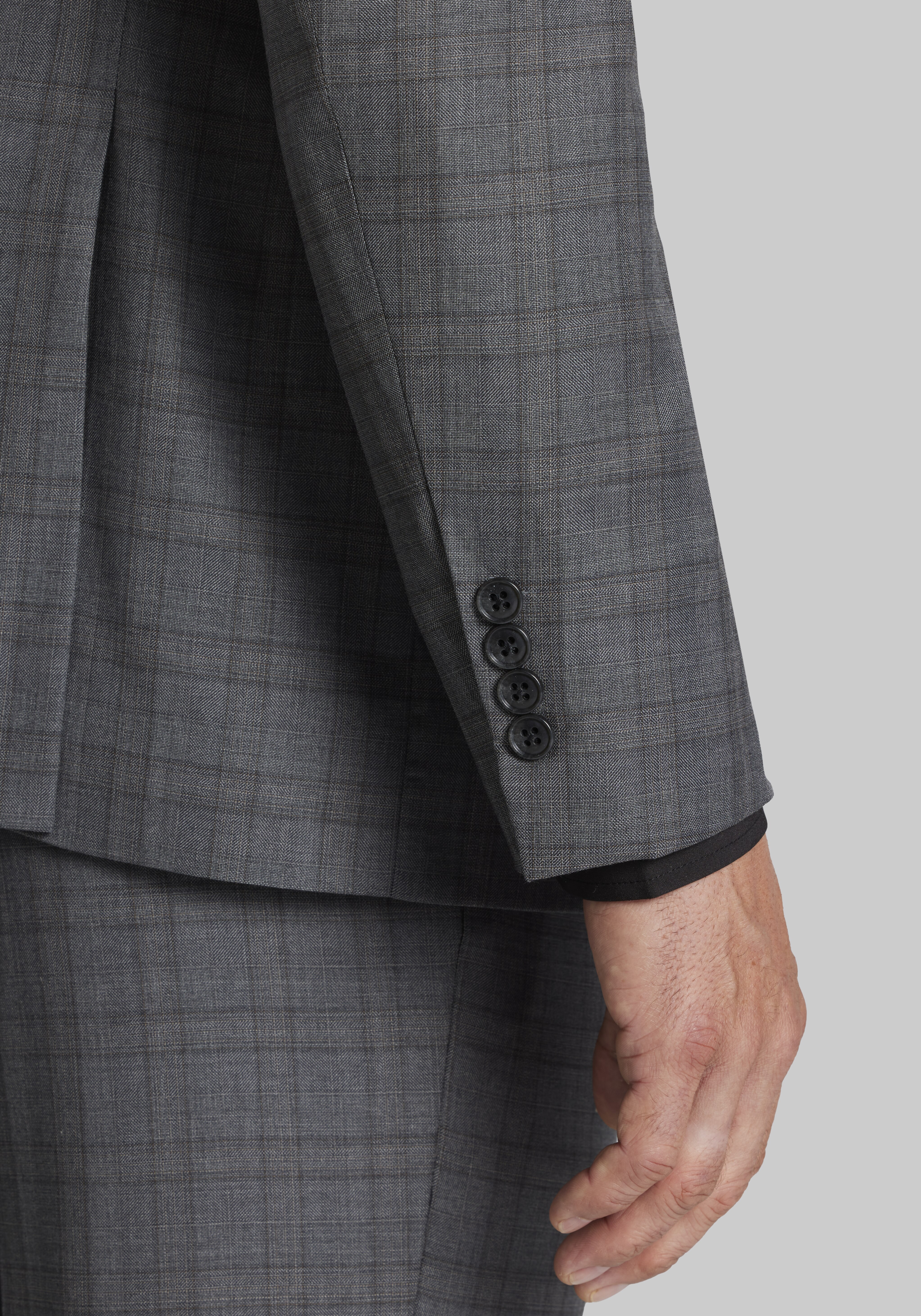 Reserve Collection Tailored Fit Plaid Suit - Big & Tall