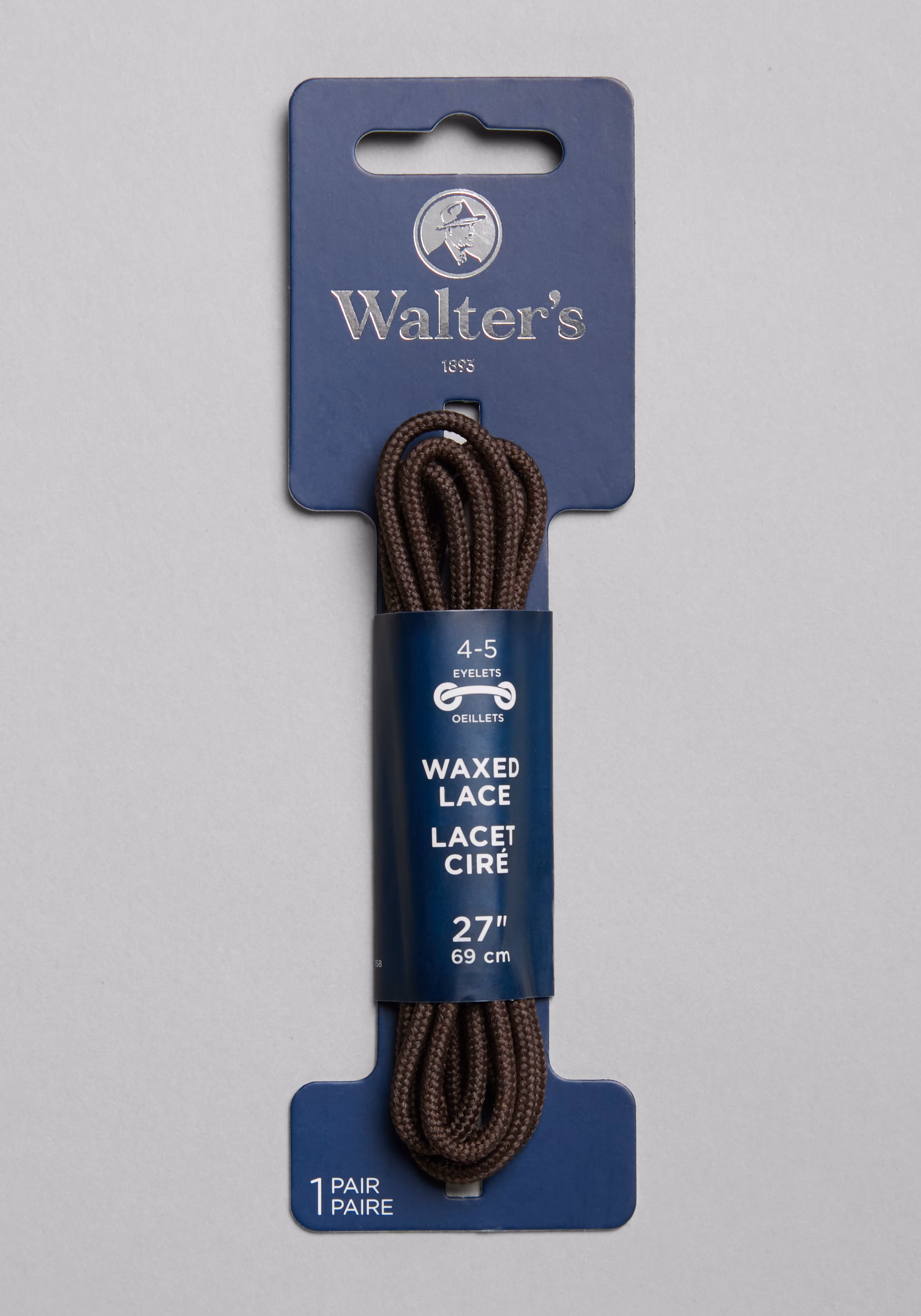 Walter's 27-Inch Wax Dress Laces, Brown