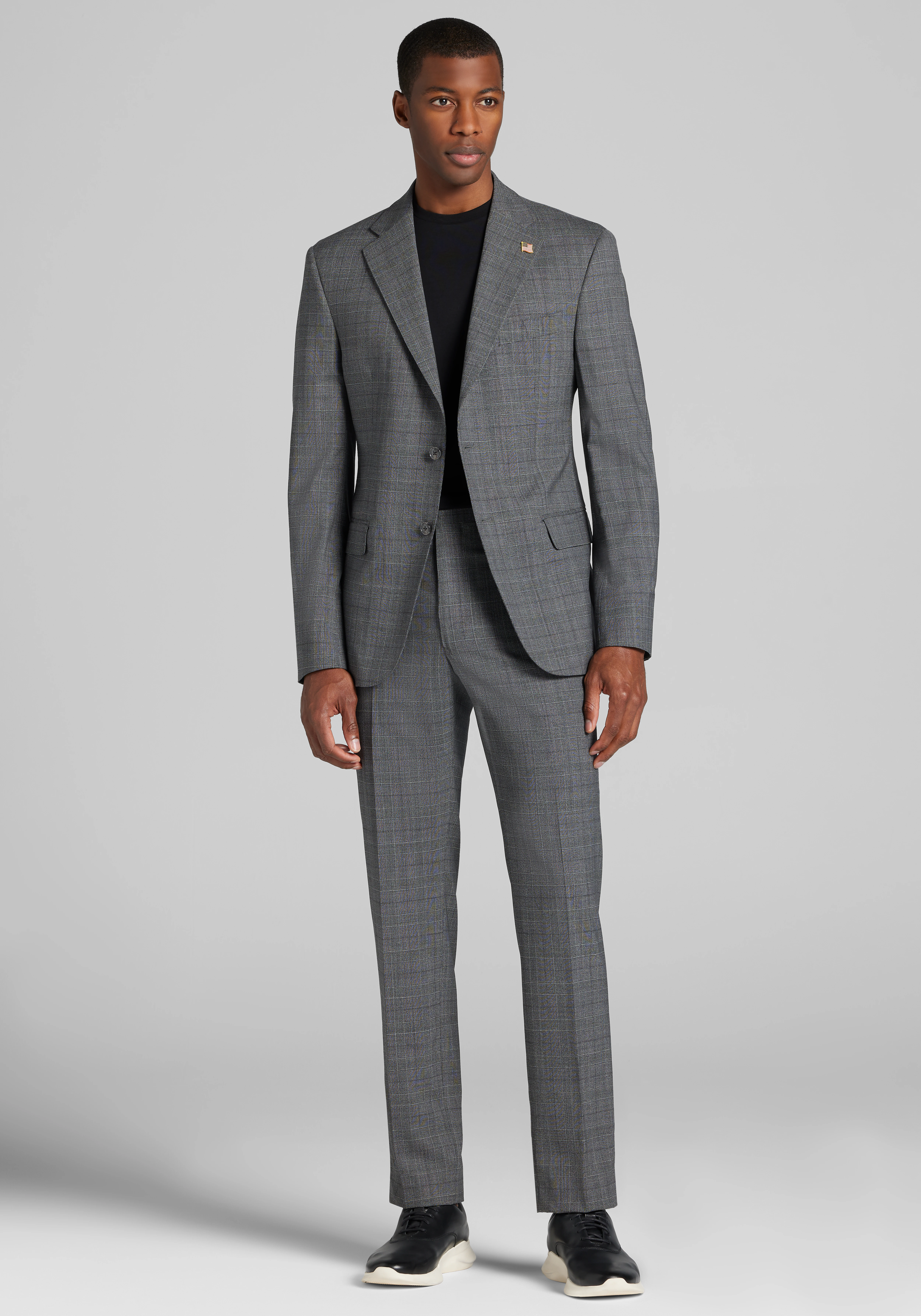 Reserve Collection Tailored Fit Plaid Suit