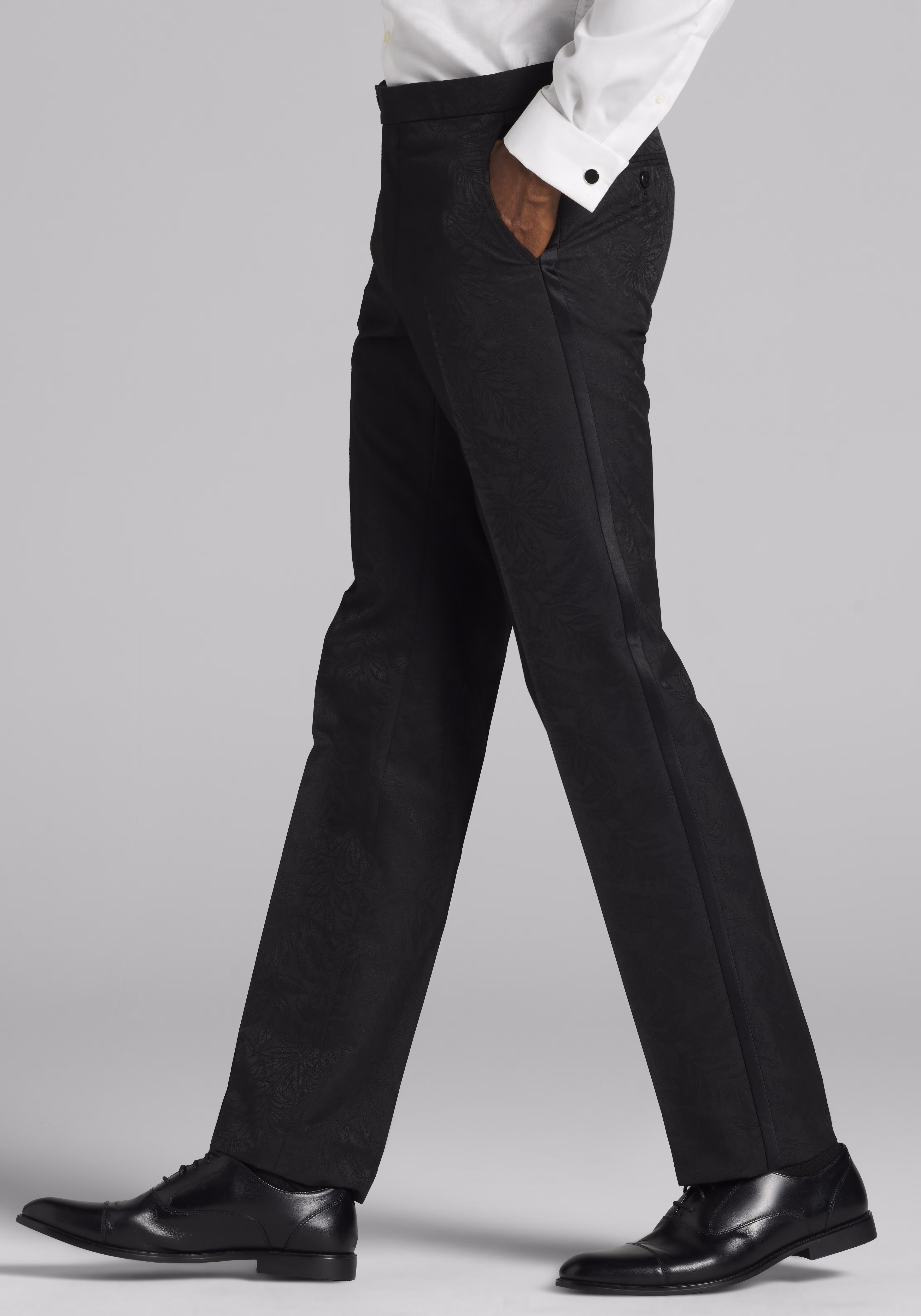 Jos. A Bank Slim Fit Black Palm Tuxedo Suit Separates Pants